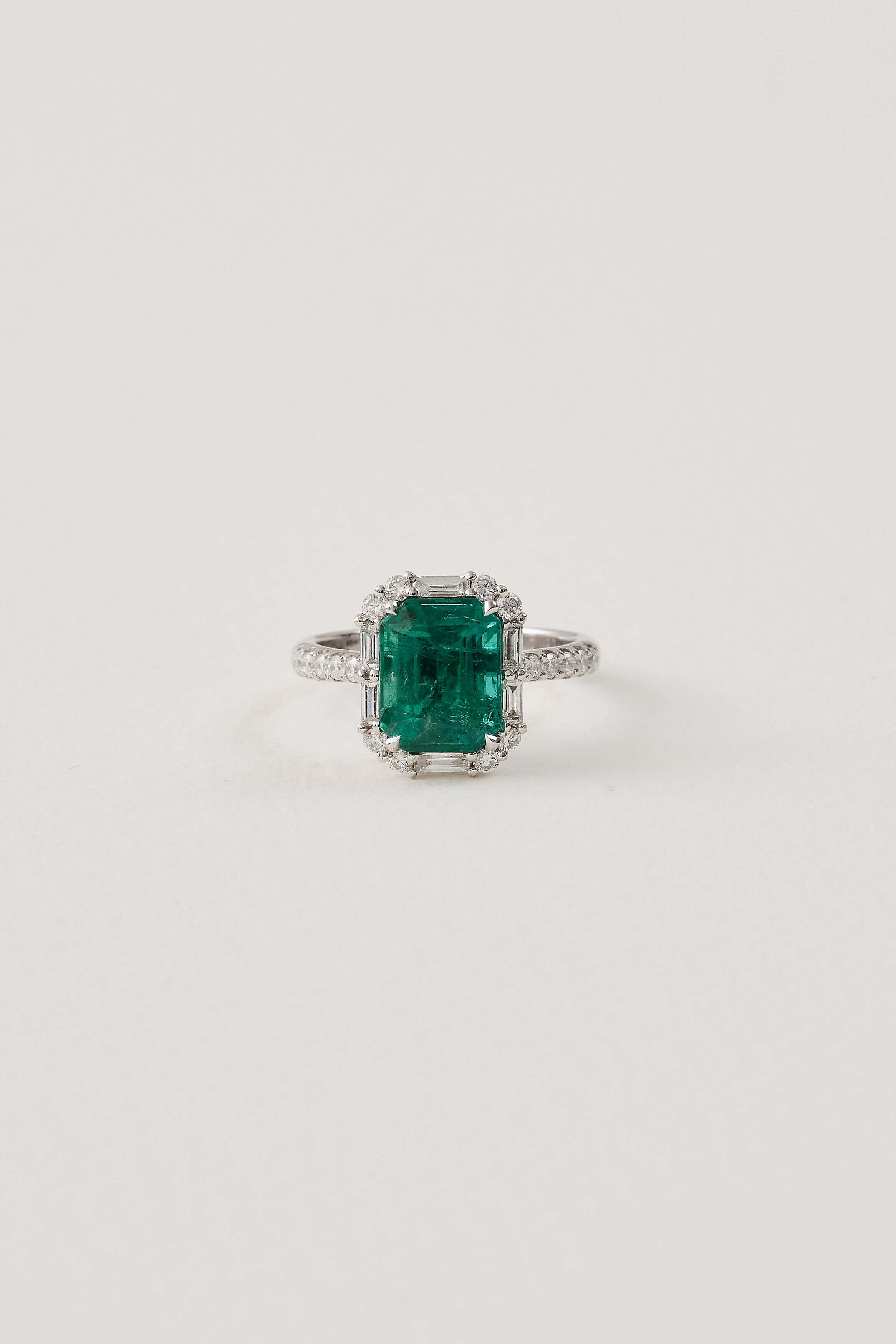 Emerald Deco Ring