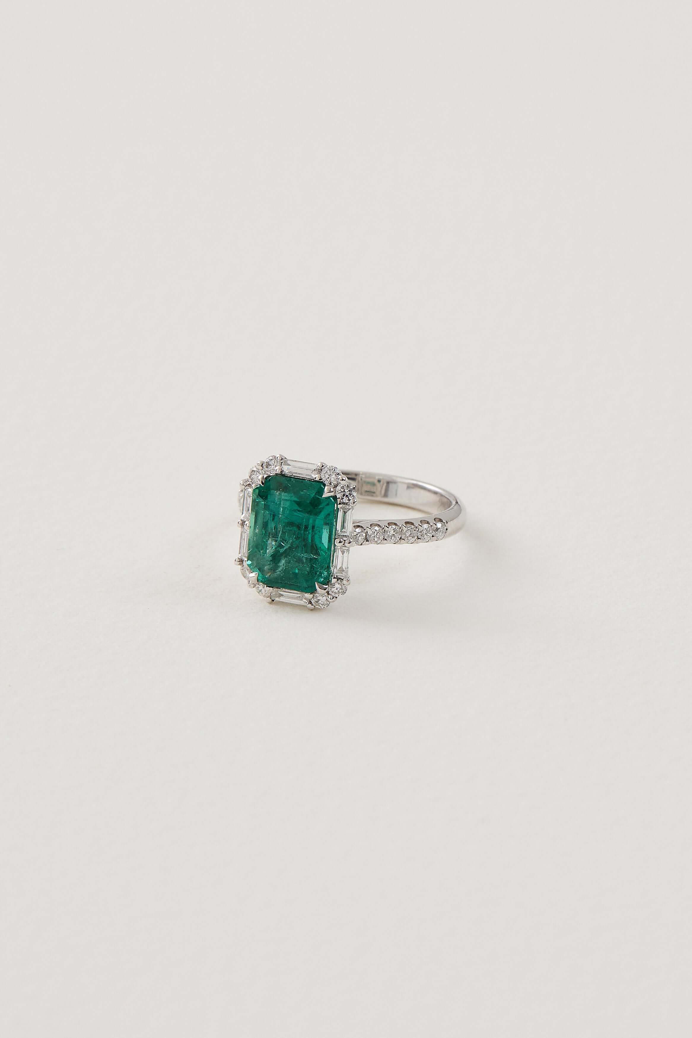 Emerald Deco Ring