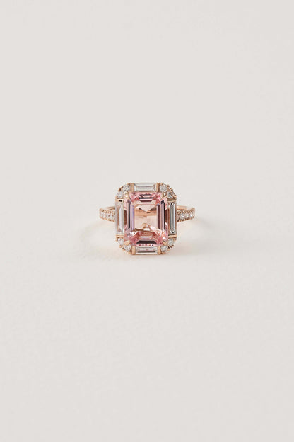 Morganite Deco Ring