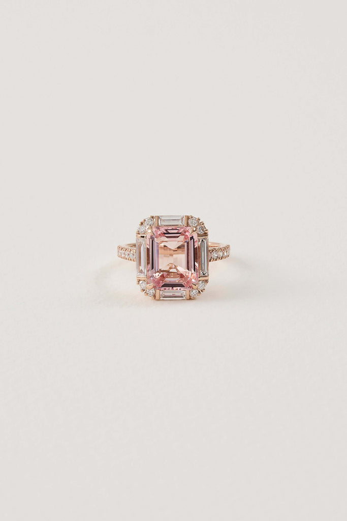 Morganite Deco Ring