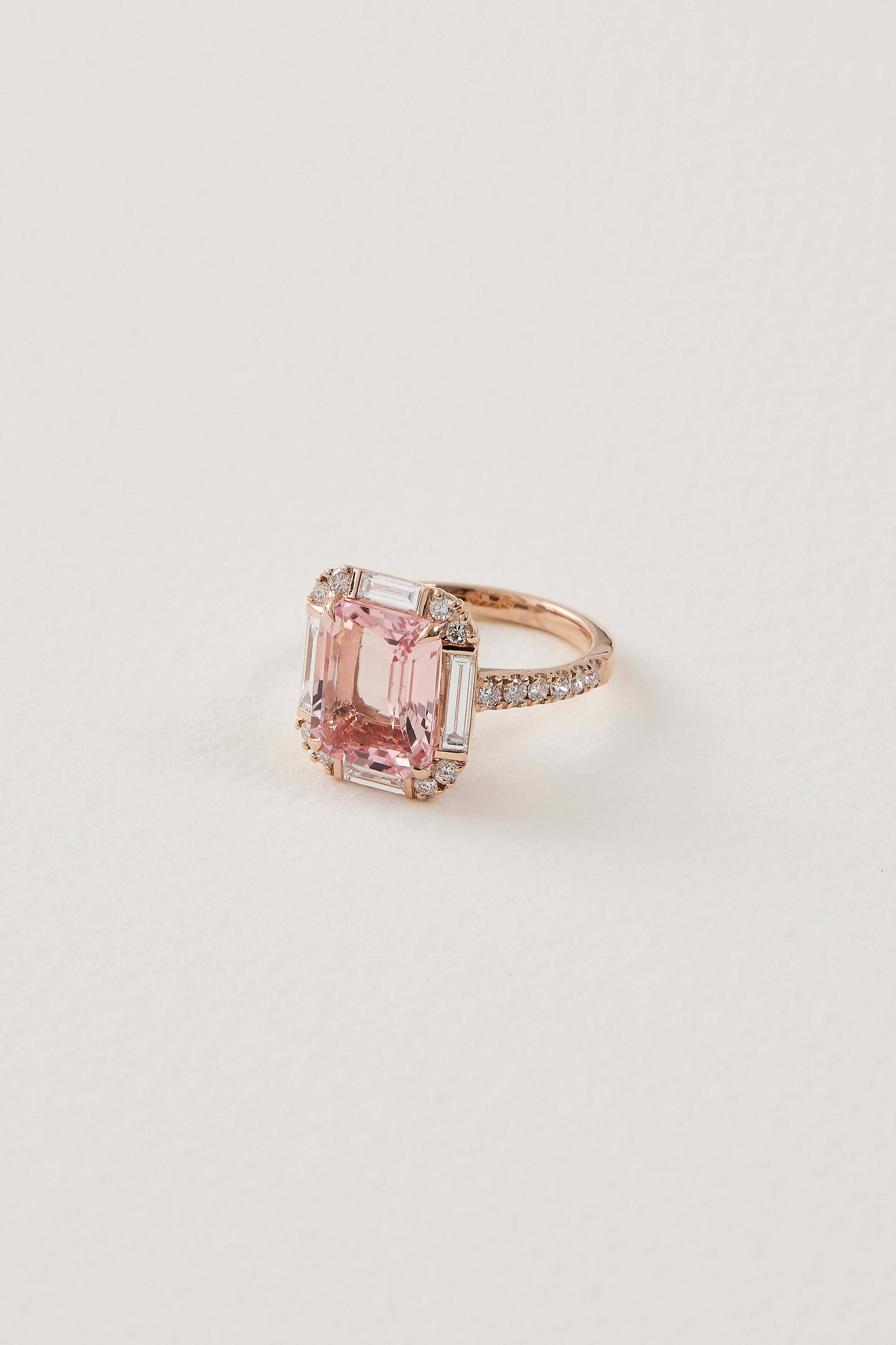 Morganite Deco Ring