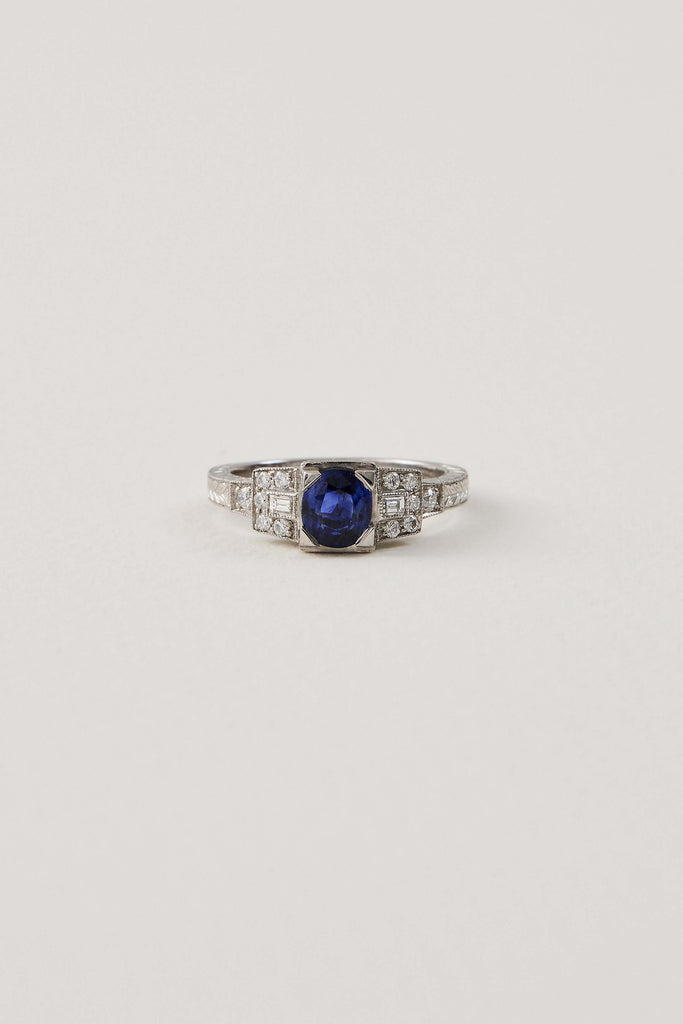 Sapphire Deco Ring