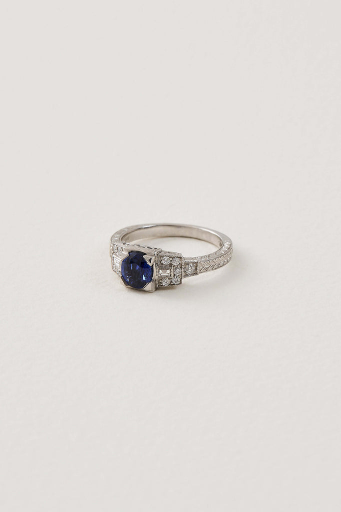 Sapphire Deco Ring
