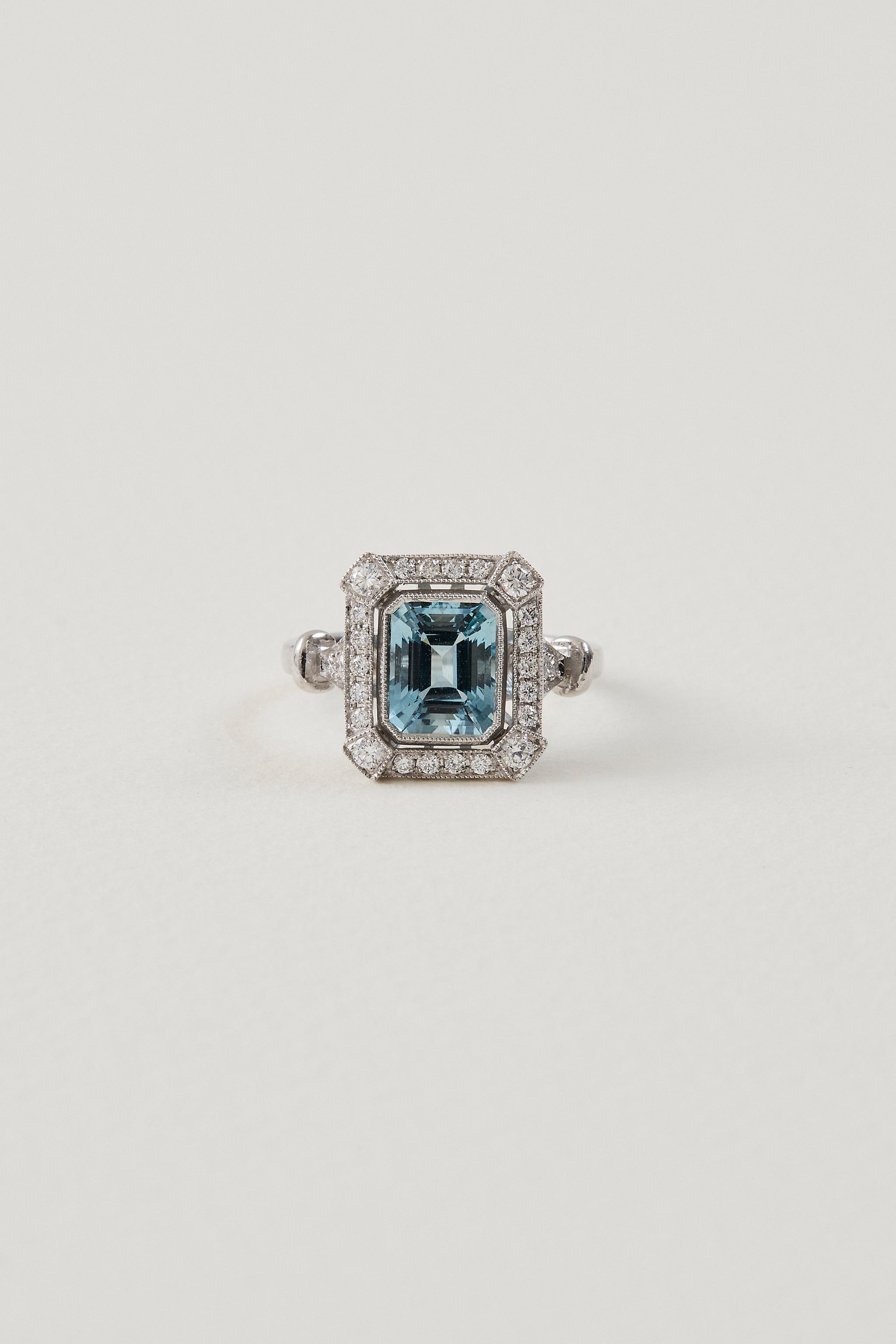 Aquamarine Deco Ring