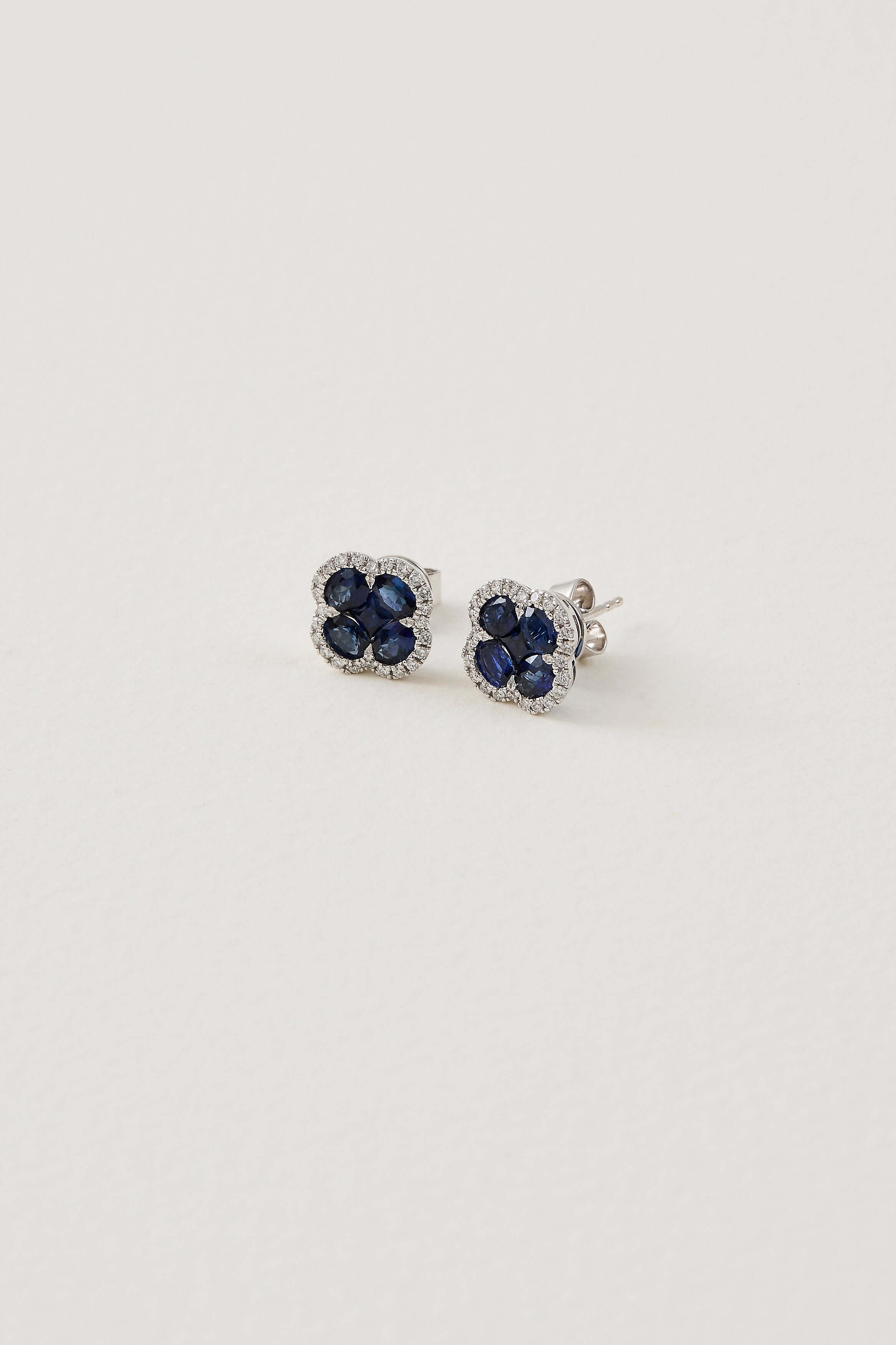 Sapphire Clover Studs