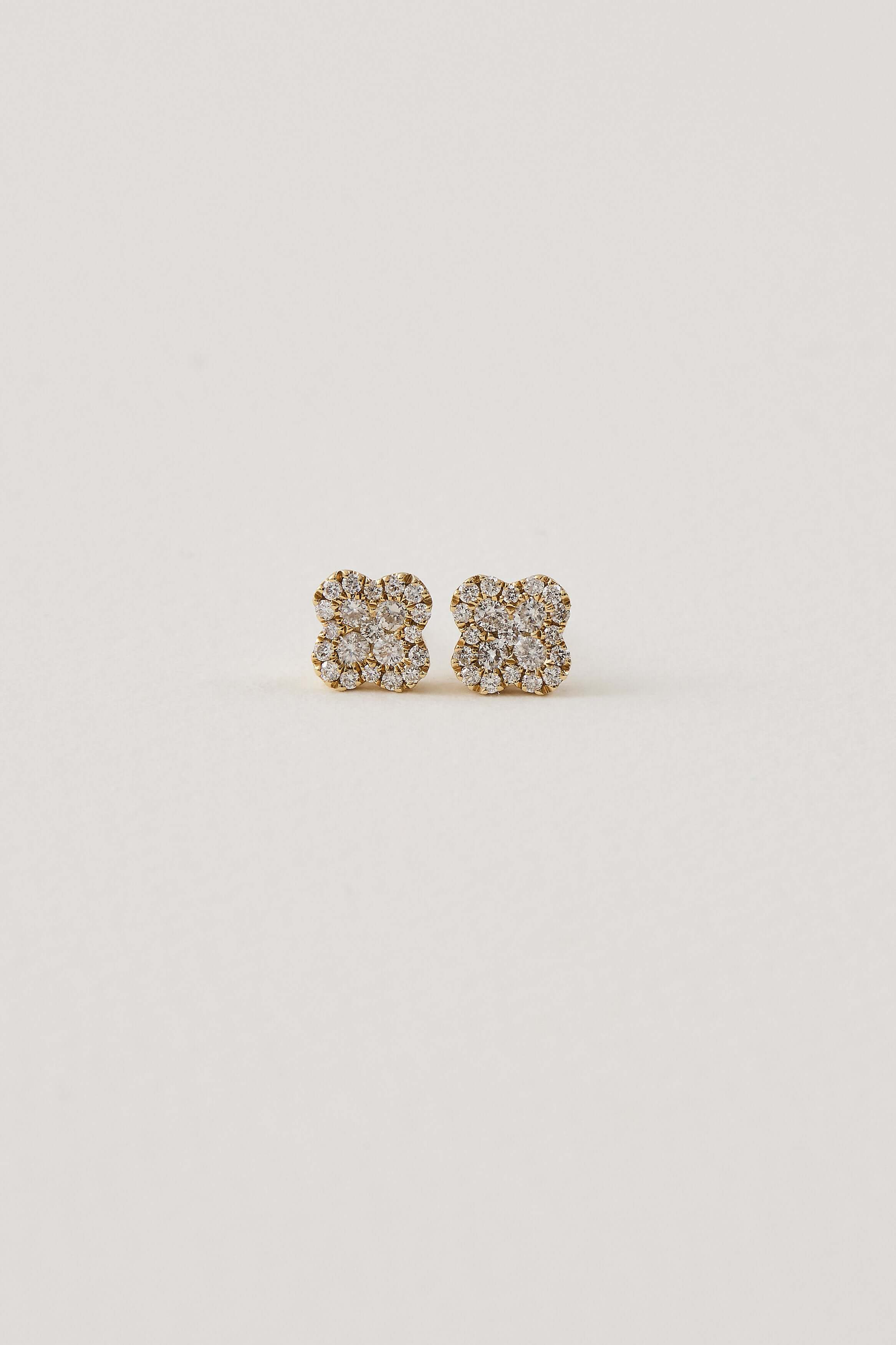 Diamond Clover Studs