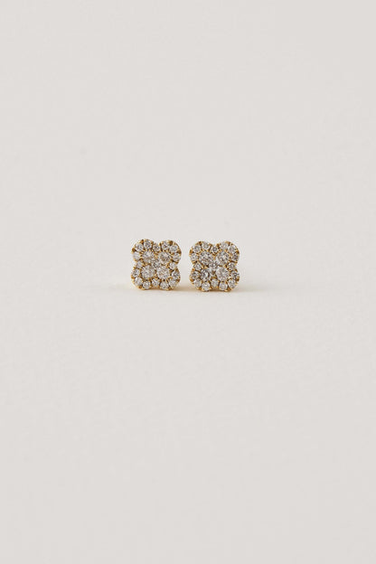 Diamond Clover Studs