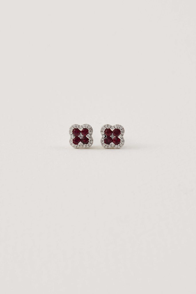 Ruby Clover Studs