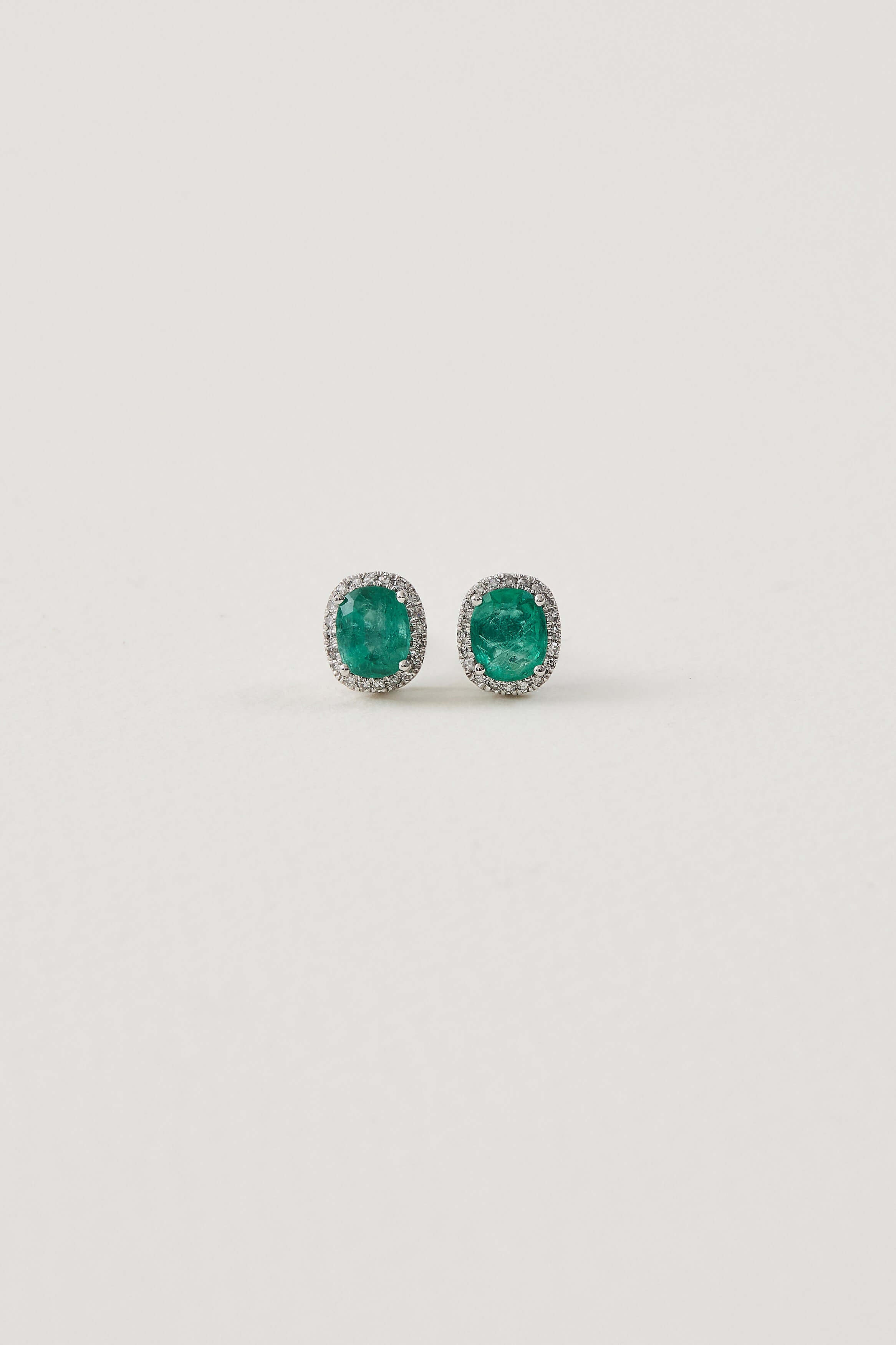 Emerald Deco Studs