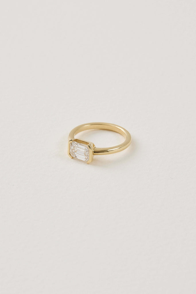 Emerald East-West Ring