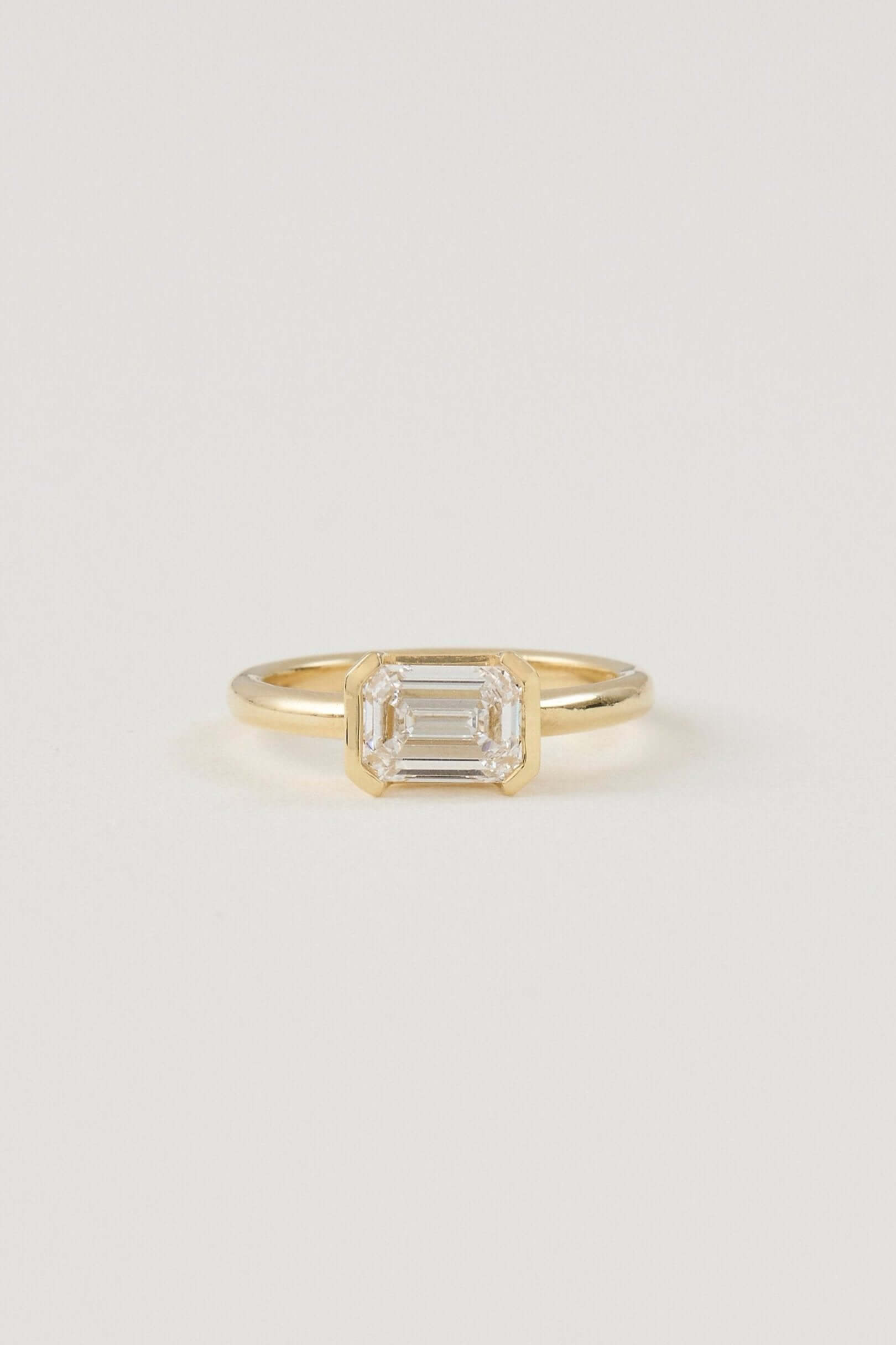 Emerald East West Ring