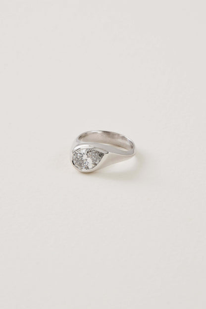 Pear Bezel Ring