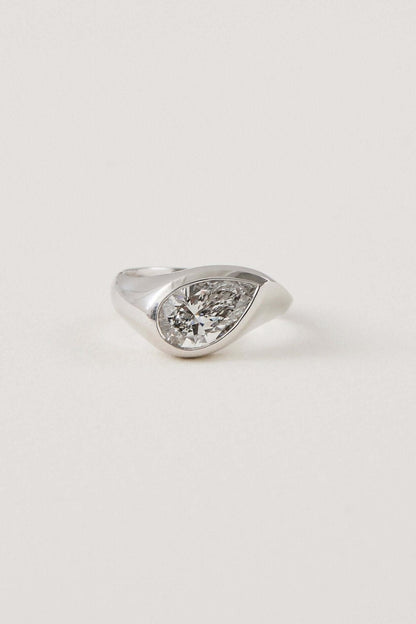 Pear Bezel Ring