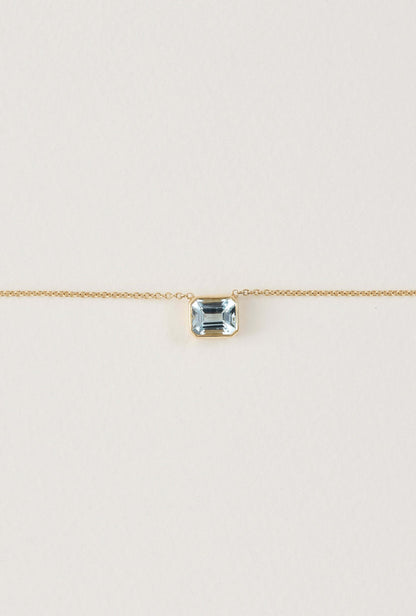 Aquamarine East West Deco Necklace