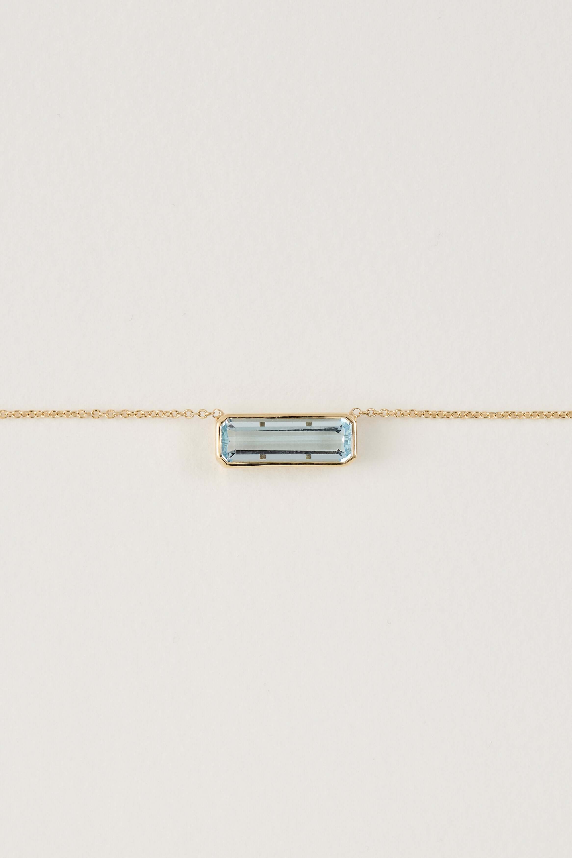 Aquamarine East West Deco Necklace