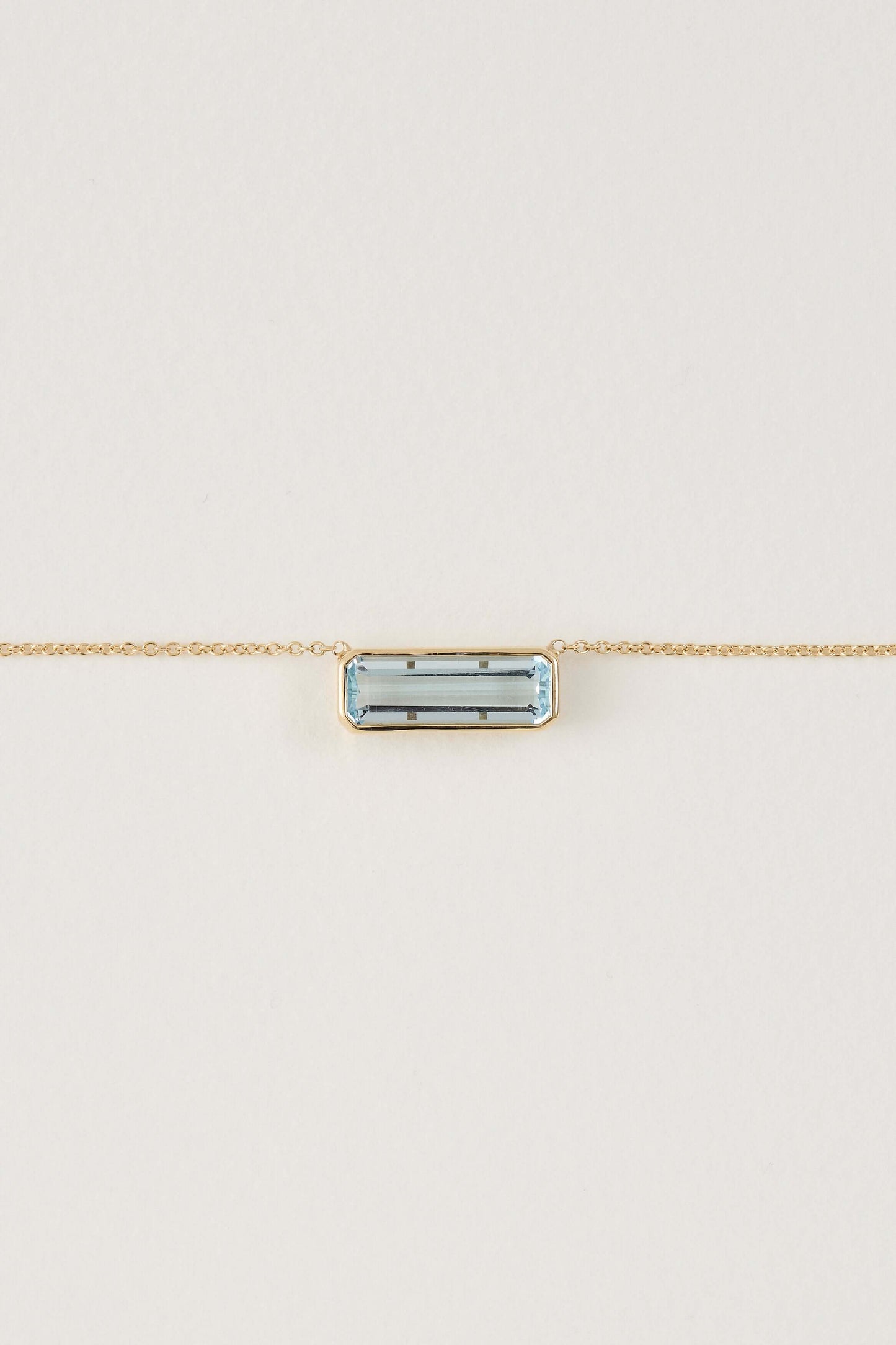Aquamarine East West Pendant Necklace