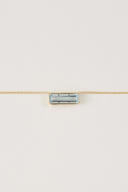 Aquamarine East West Pendant Necklace