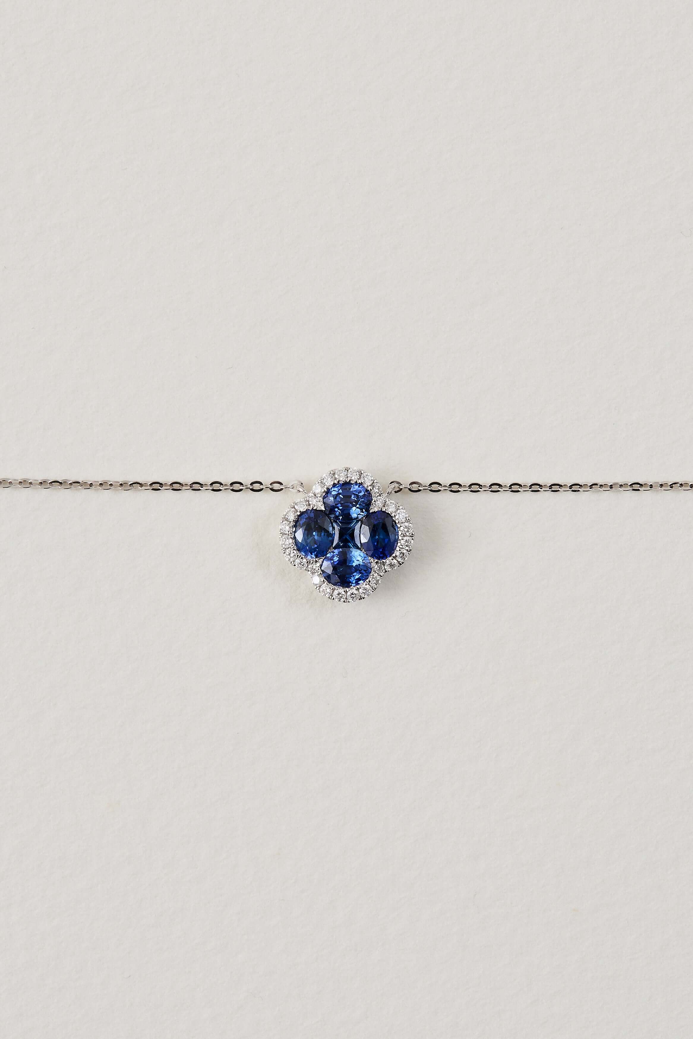 Sapphire Clover Necklace