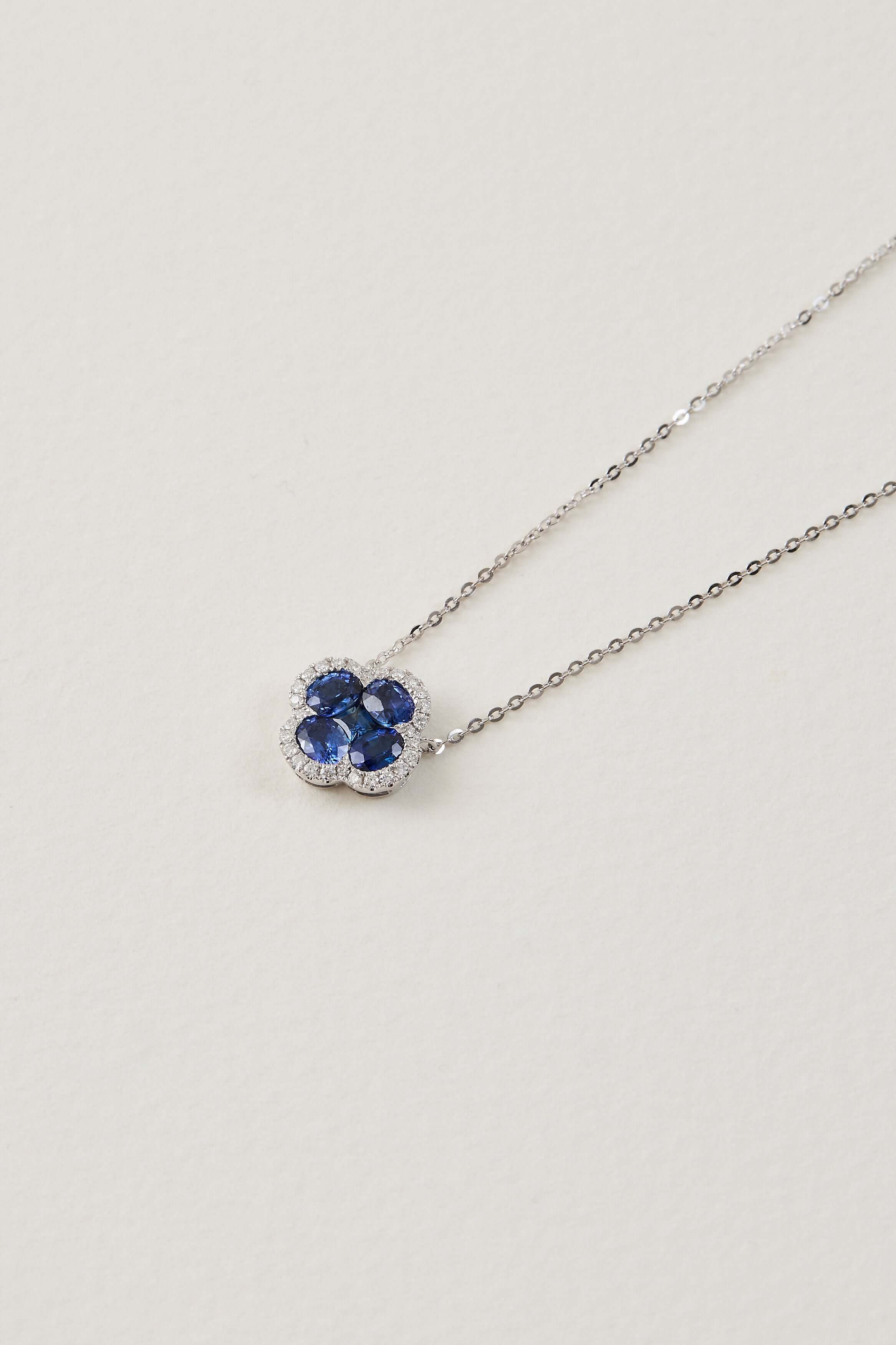 Sapphire Clover Necklace