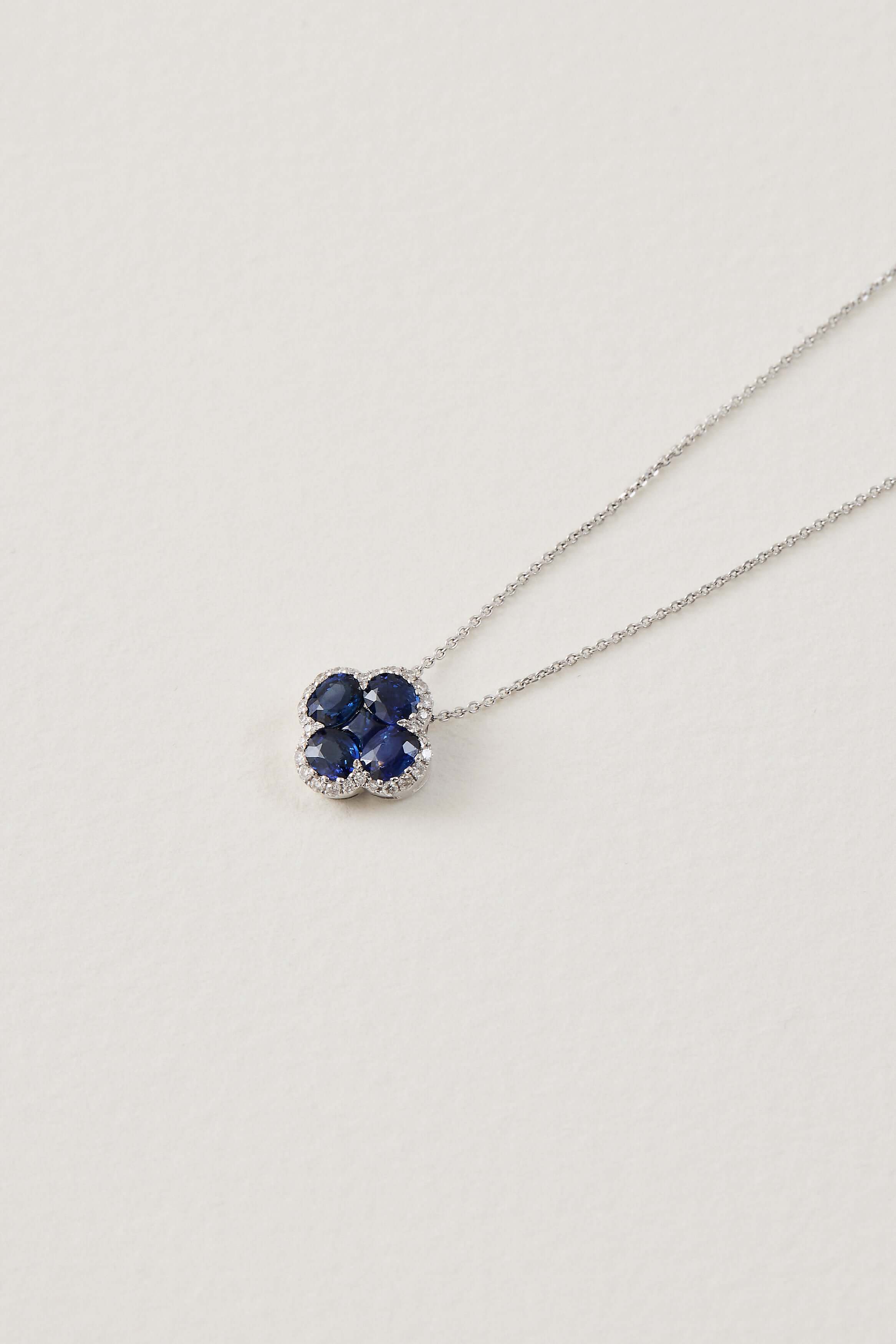 Sapphire Clover Necklace