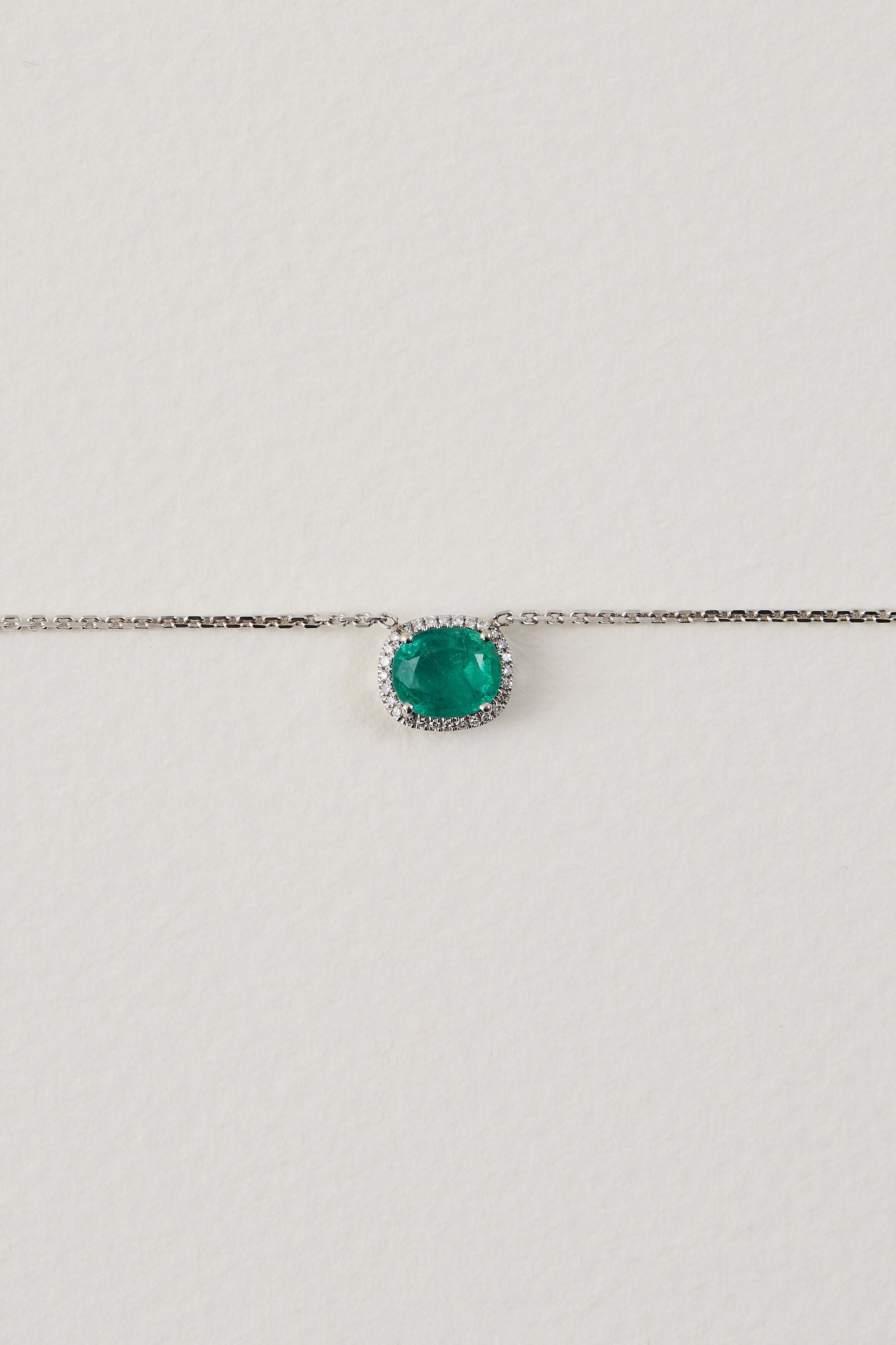 Emerald Halo Necklace