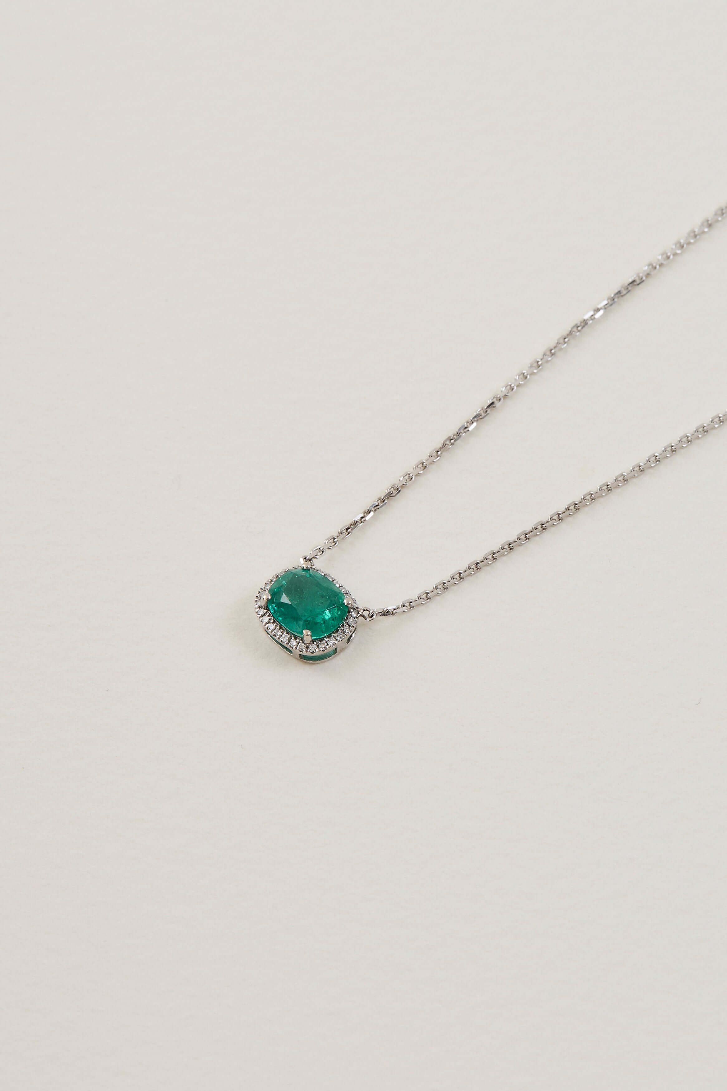 Emerald Halo Necklace