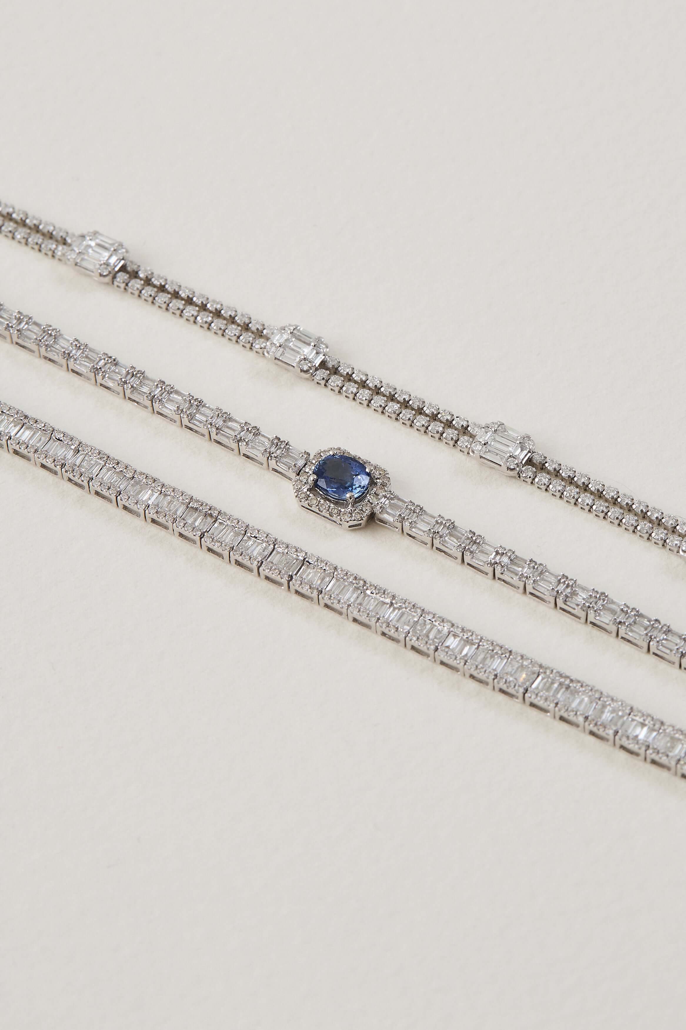 Sapphire Deco Tennis Bracelet