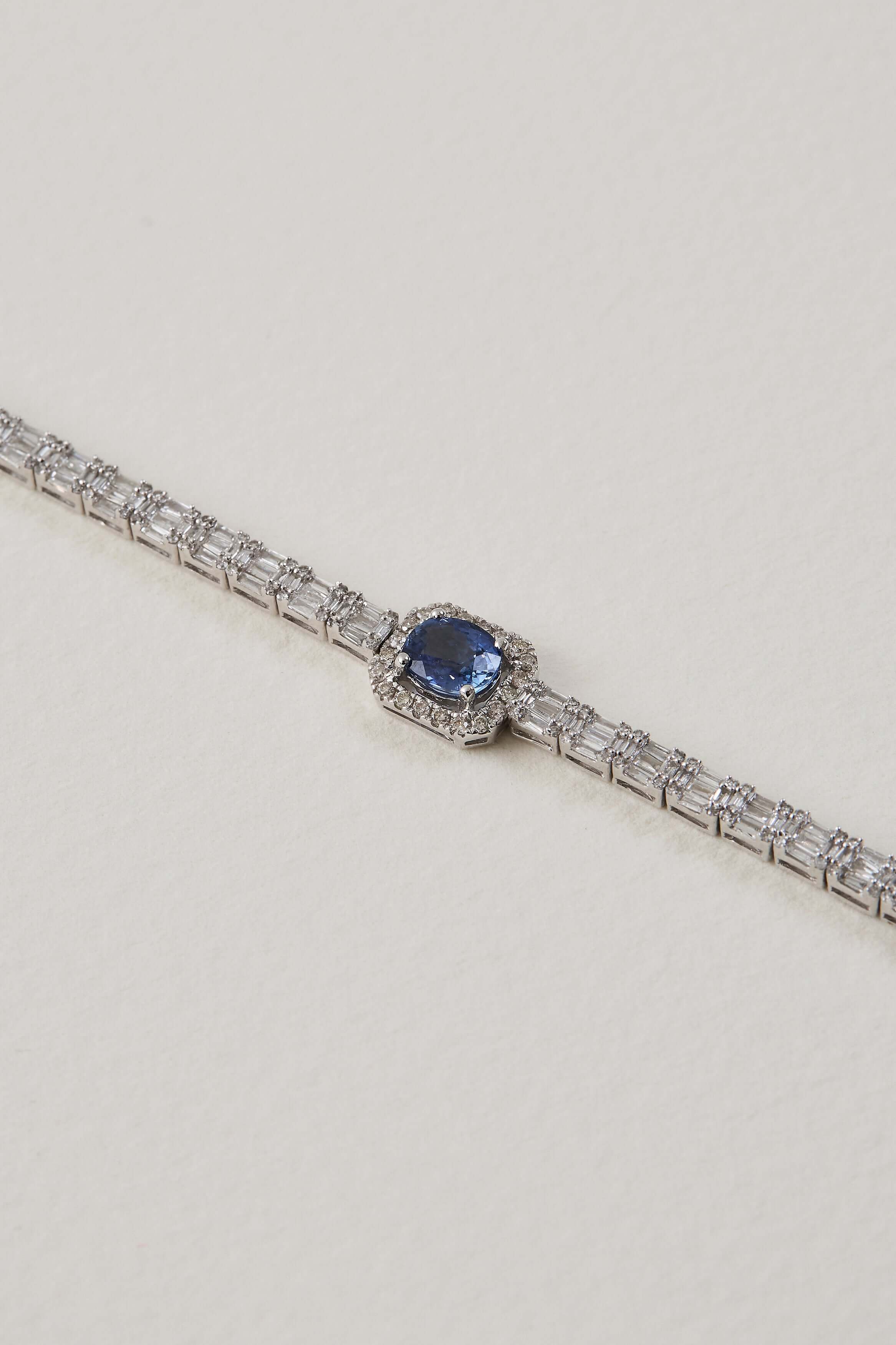 Sapphire Deco Tennis Bracelet