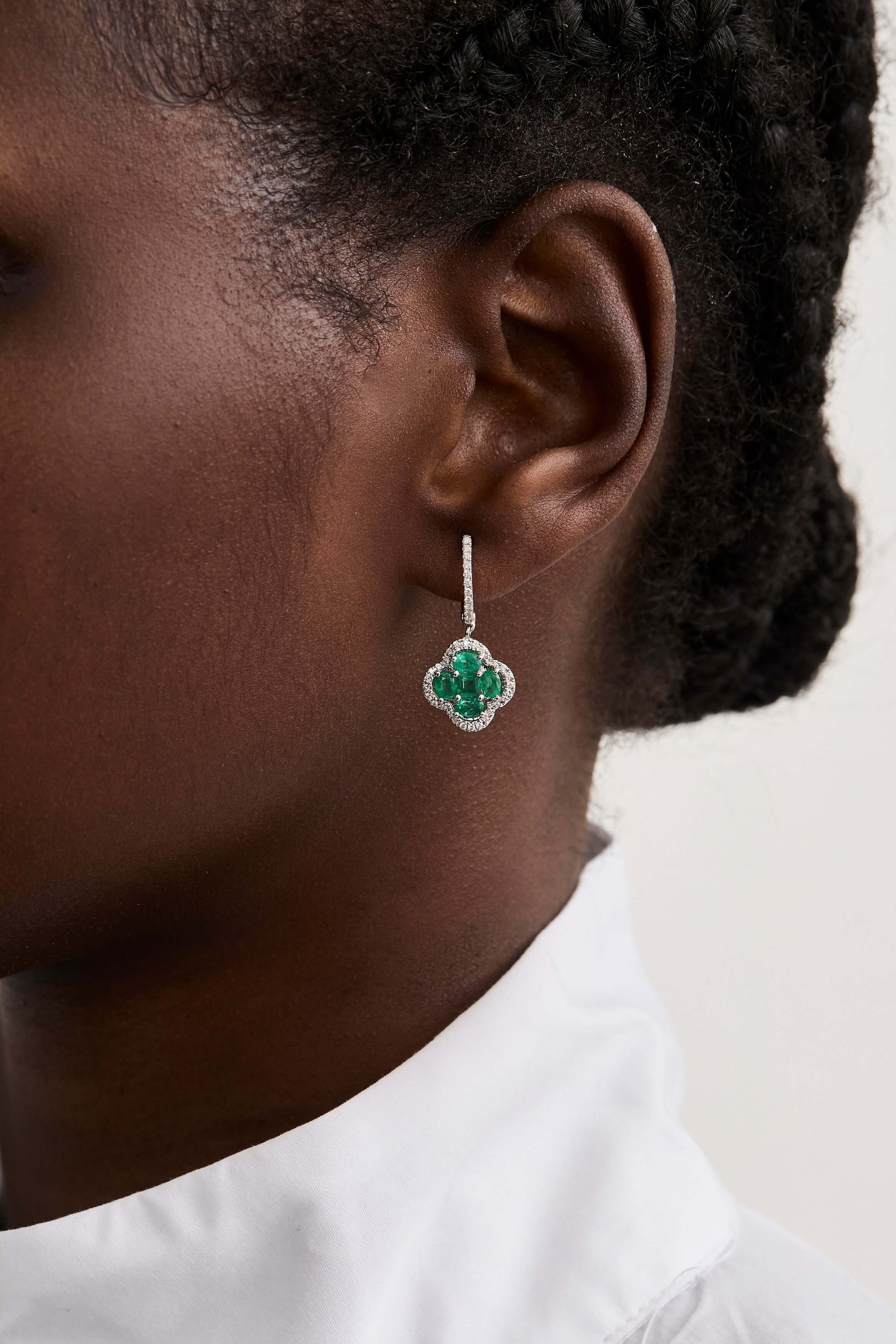 Emerald Clover Earrings