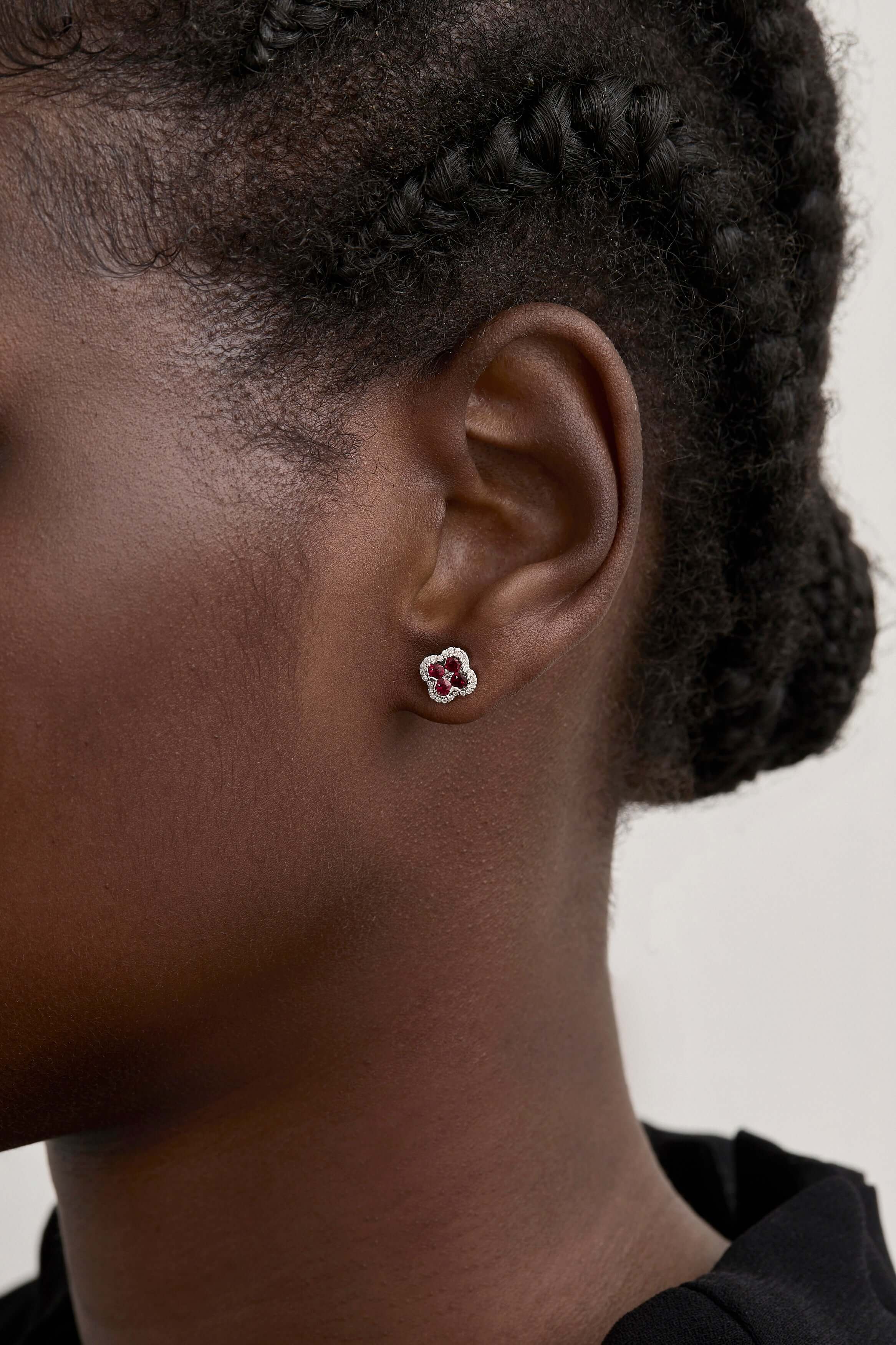 Ruby Clover Studs