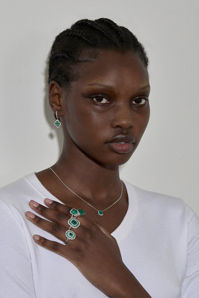 Emerald Halo Necklace