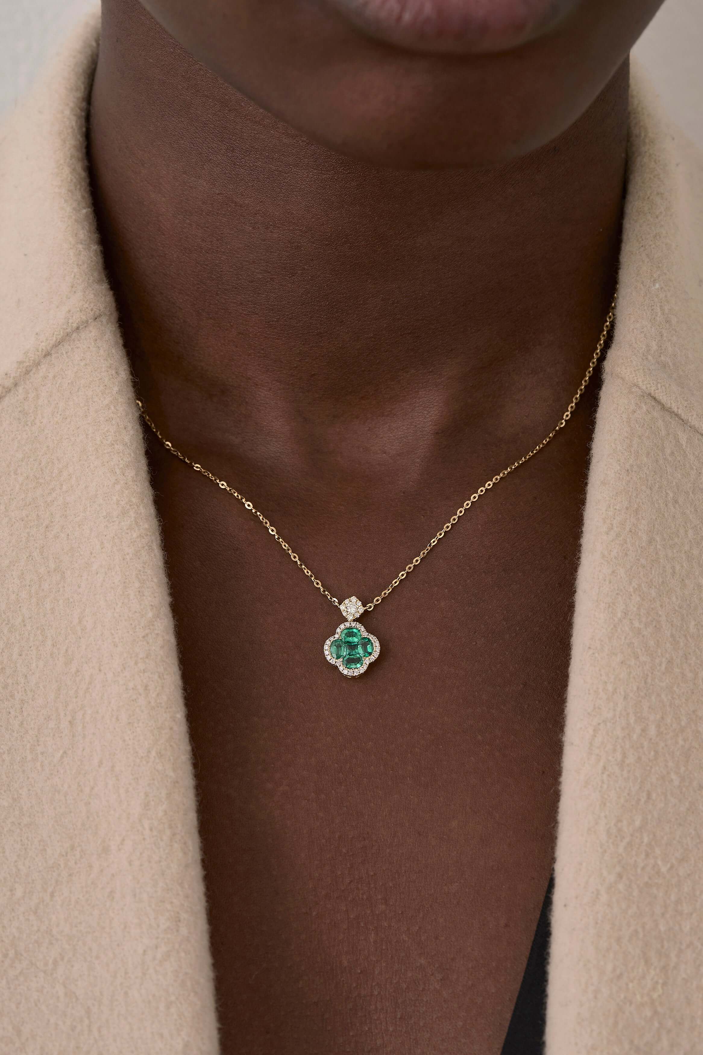 Emerald Clover Necklace