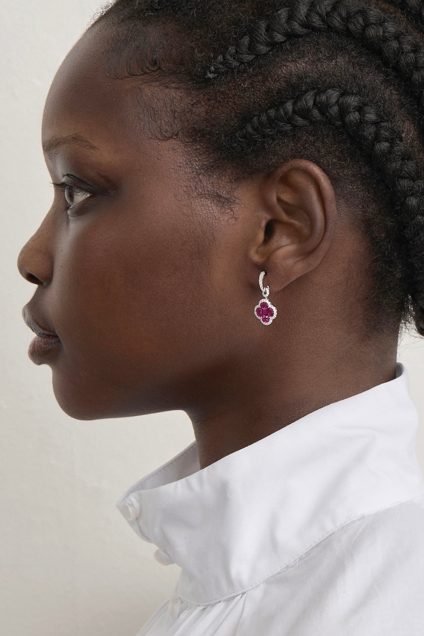 Ruby Clover Earrings