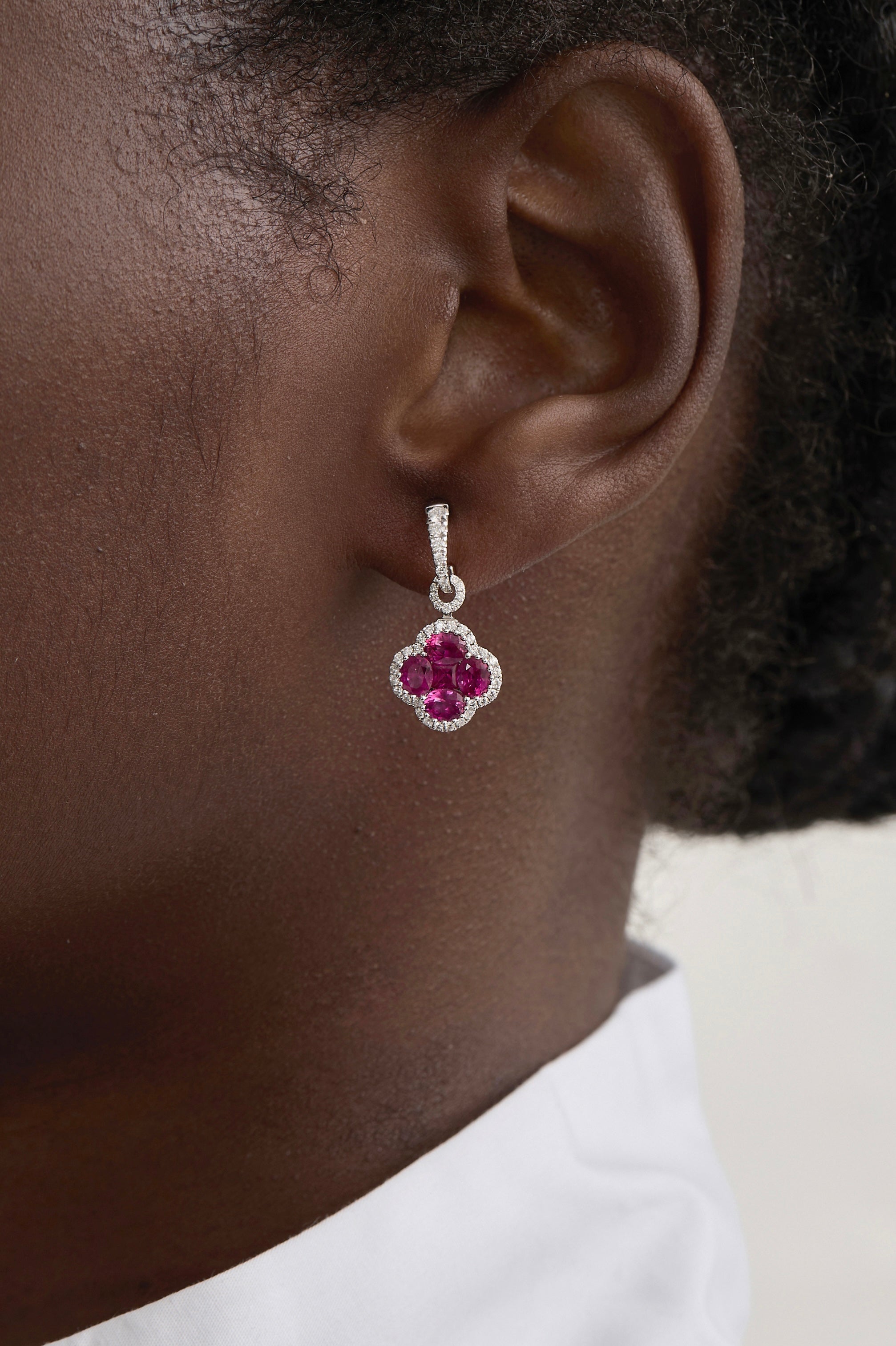 Ruby Clover Earrings