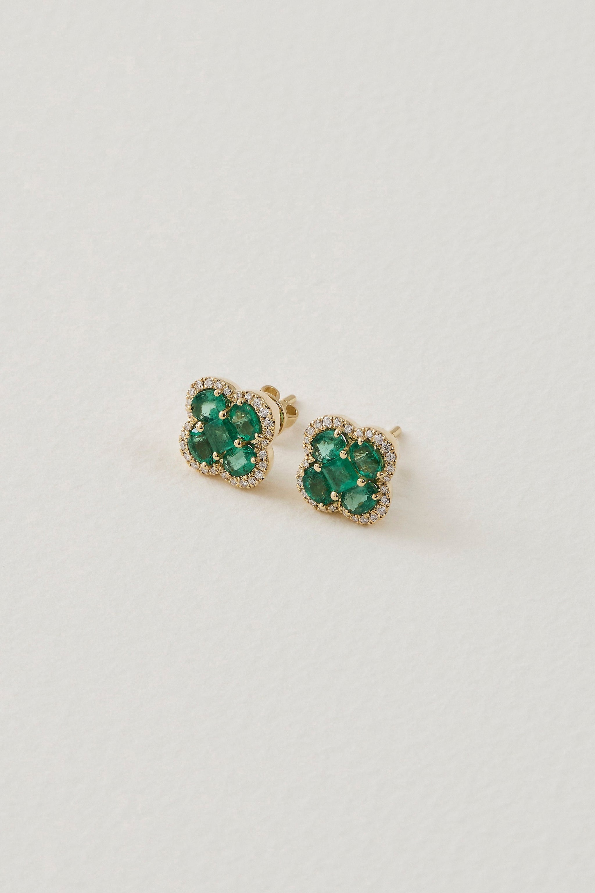 Emerald Clover Studs