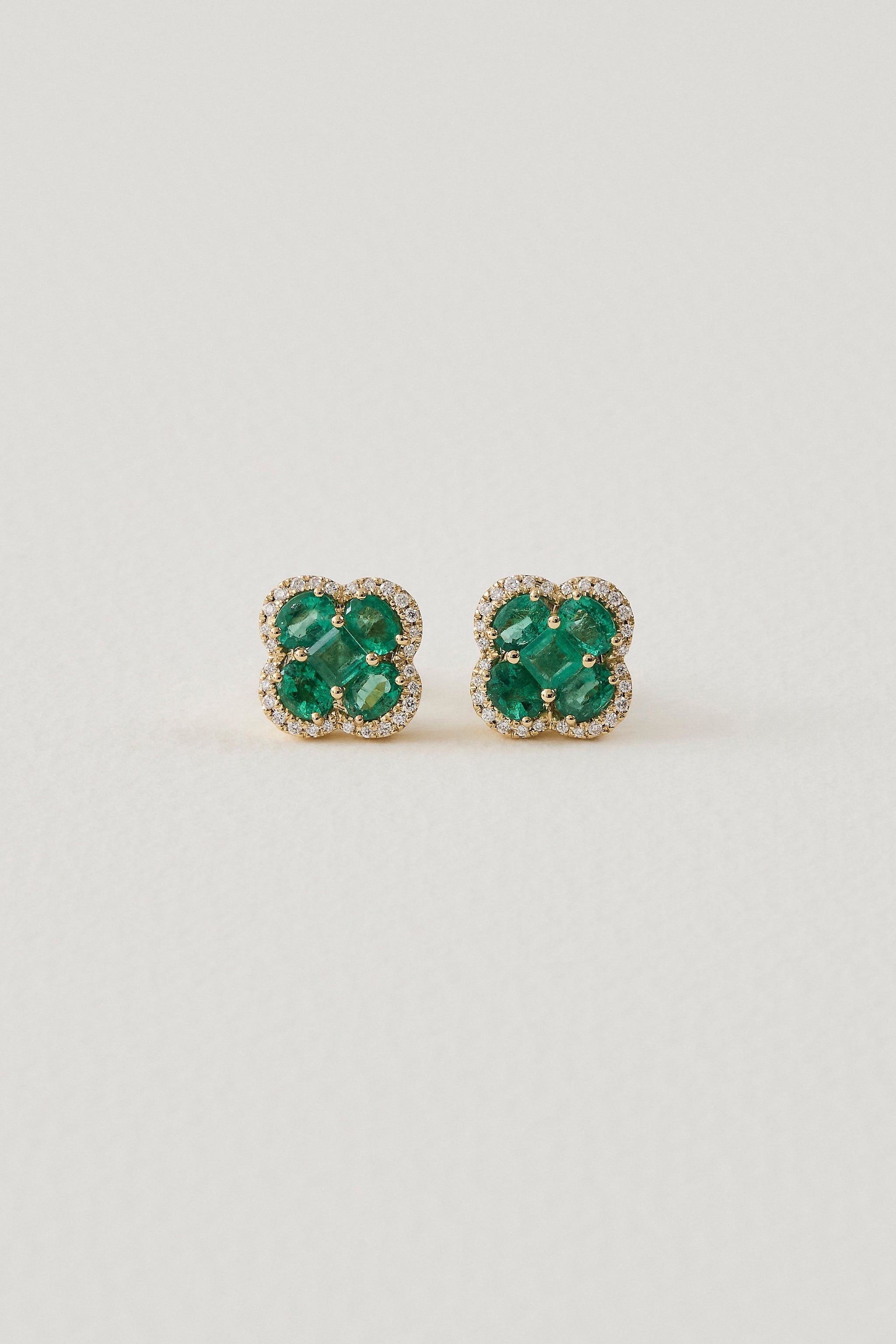 Emerald Clover Studs