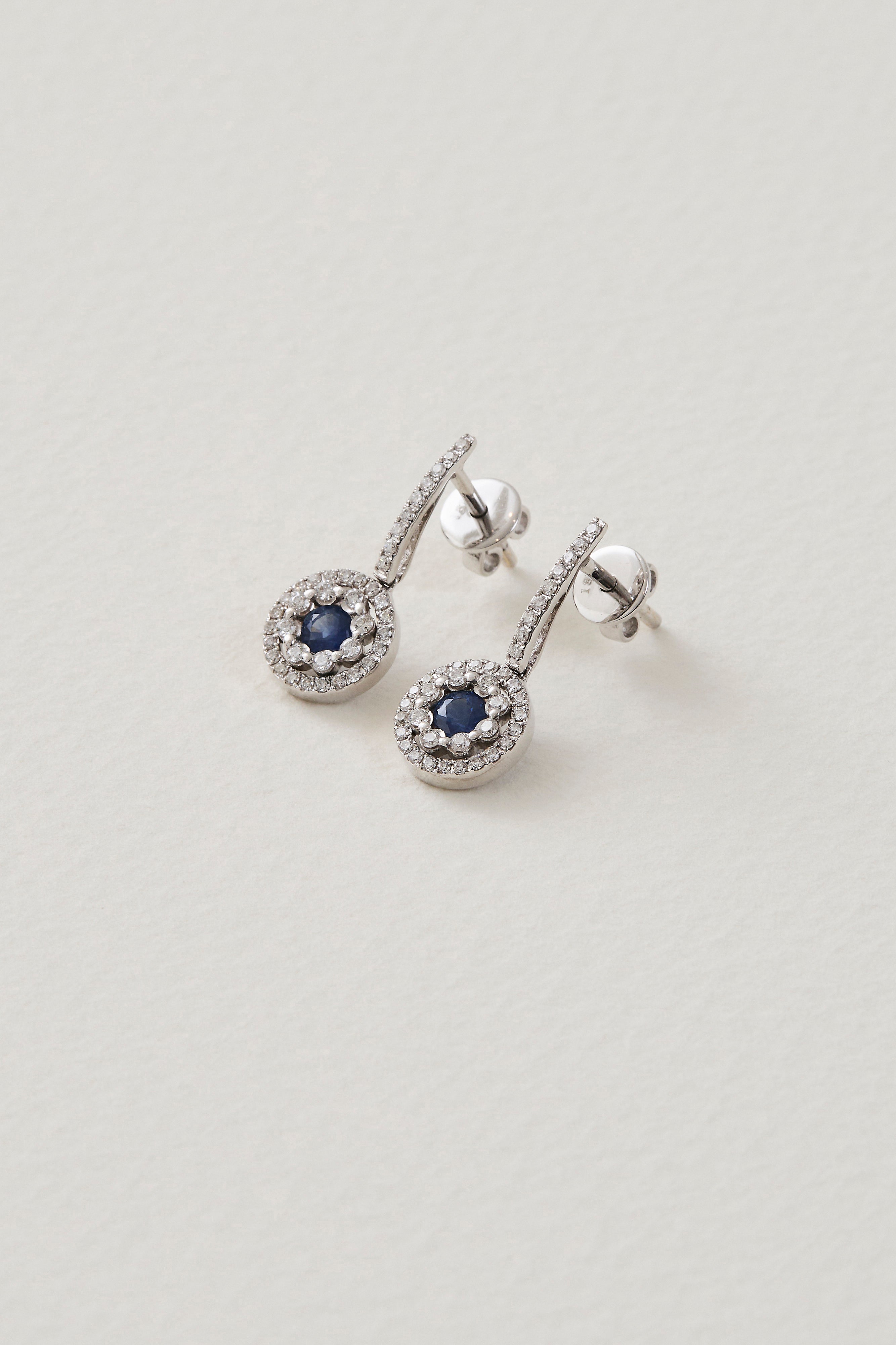 Sapphire Floral Drop Earrings