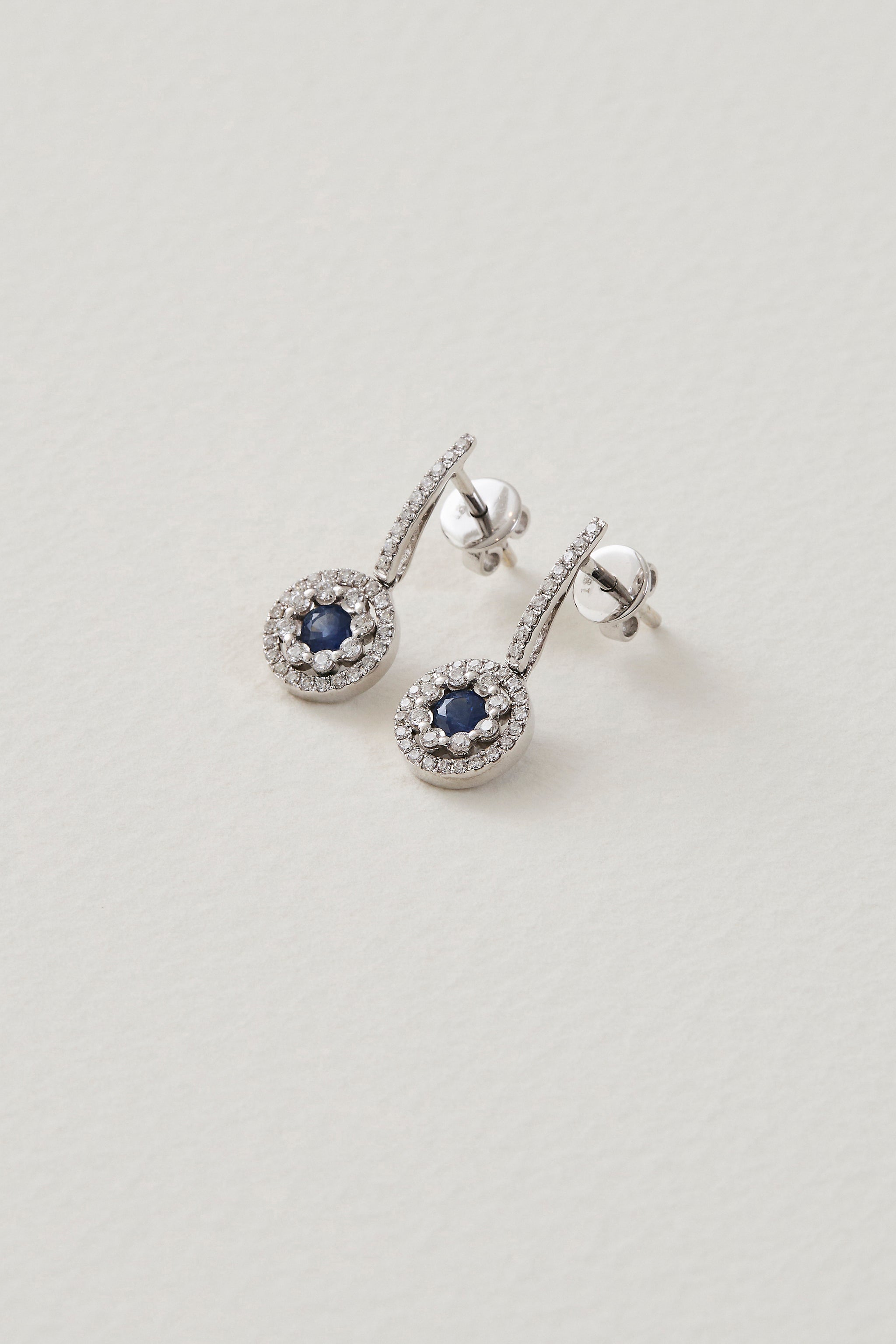 Sapphire Floral Drop Earrings