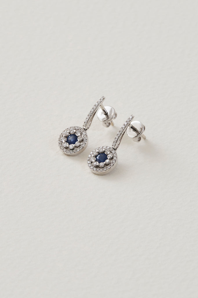 Sapphire Floral Drop Earrings