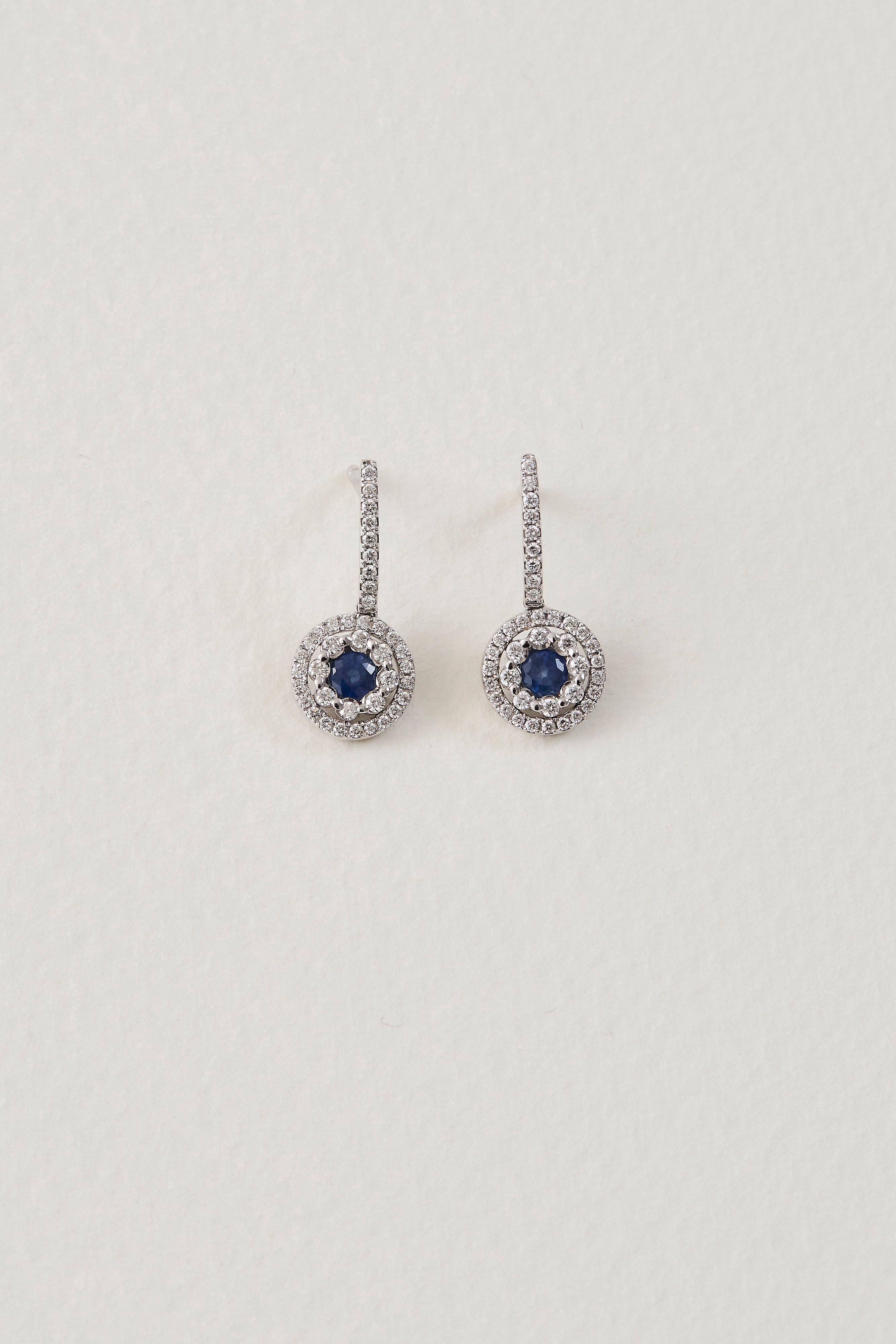 Sapphire Floral Drop Earrings