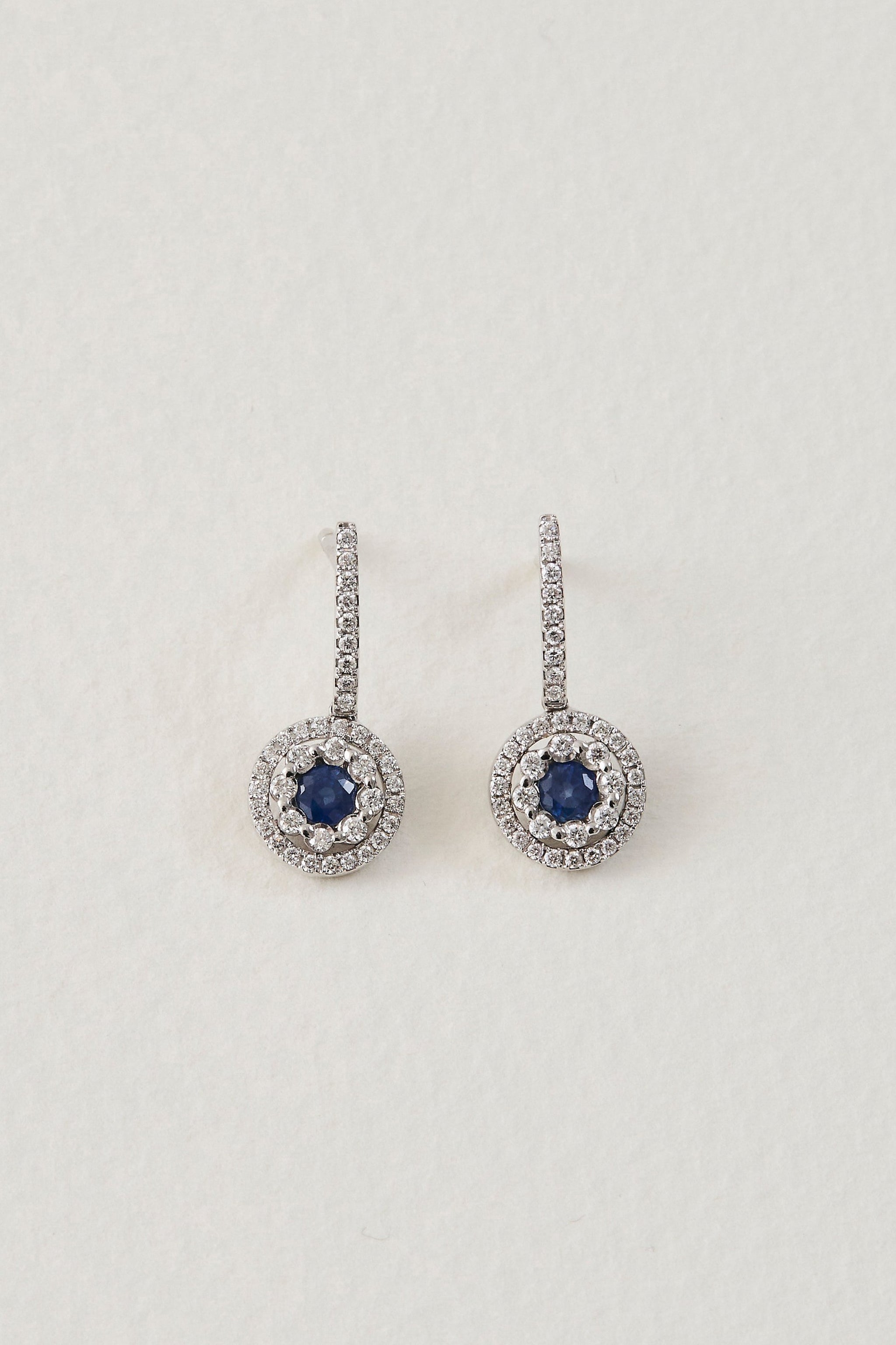 Sapphire Floral Drop Earrings