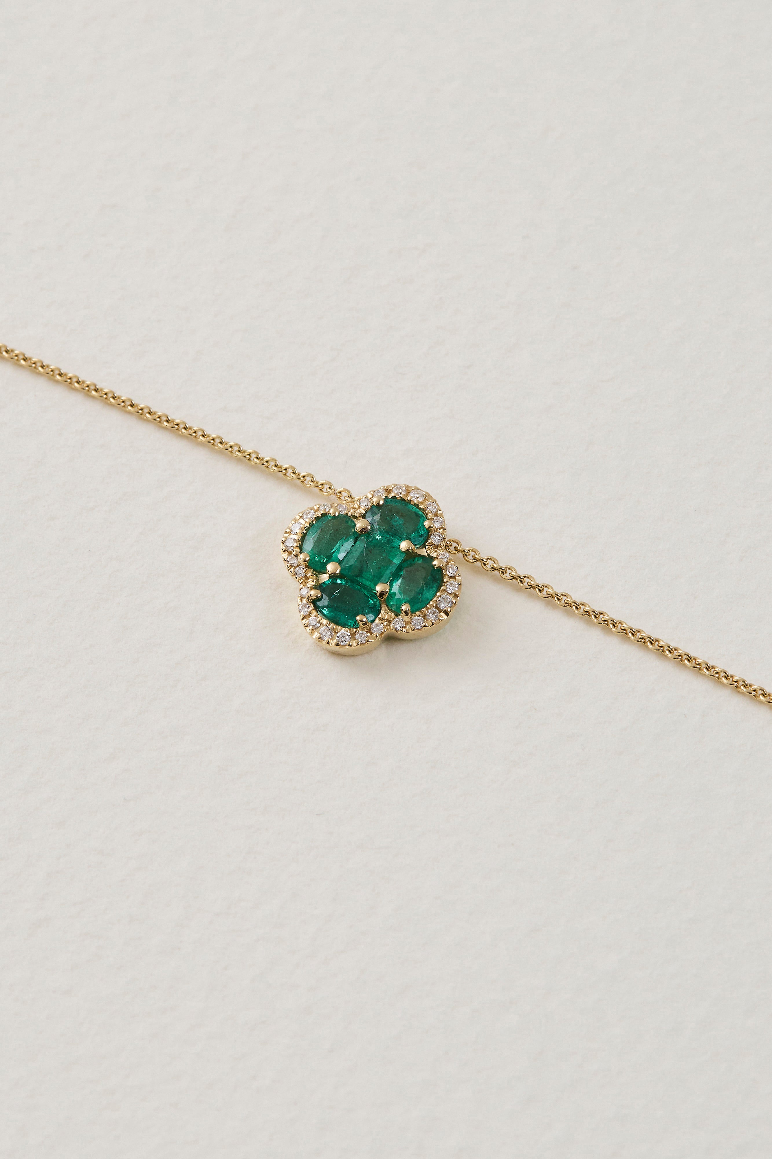 Emerald Clover Necklace