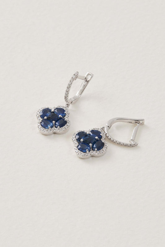 Sapphire Clover Earrings