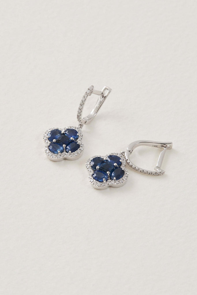 Sapphire Clover Earrings