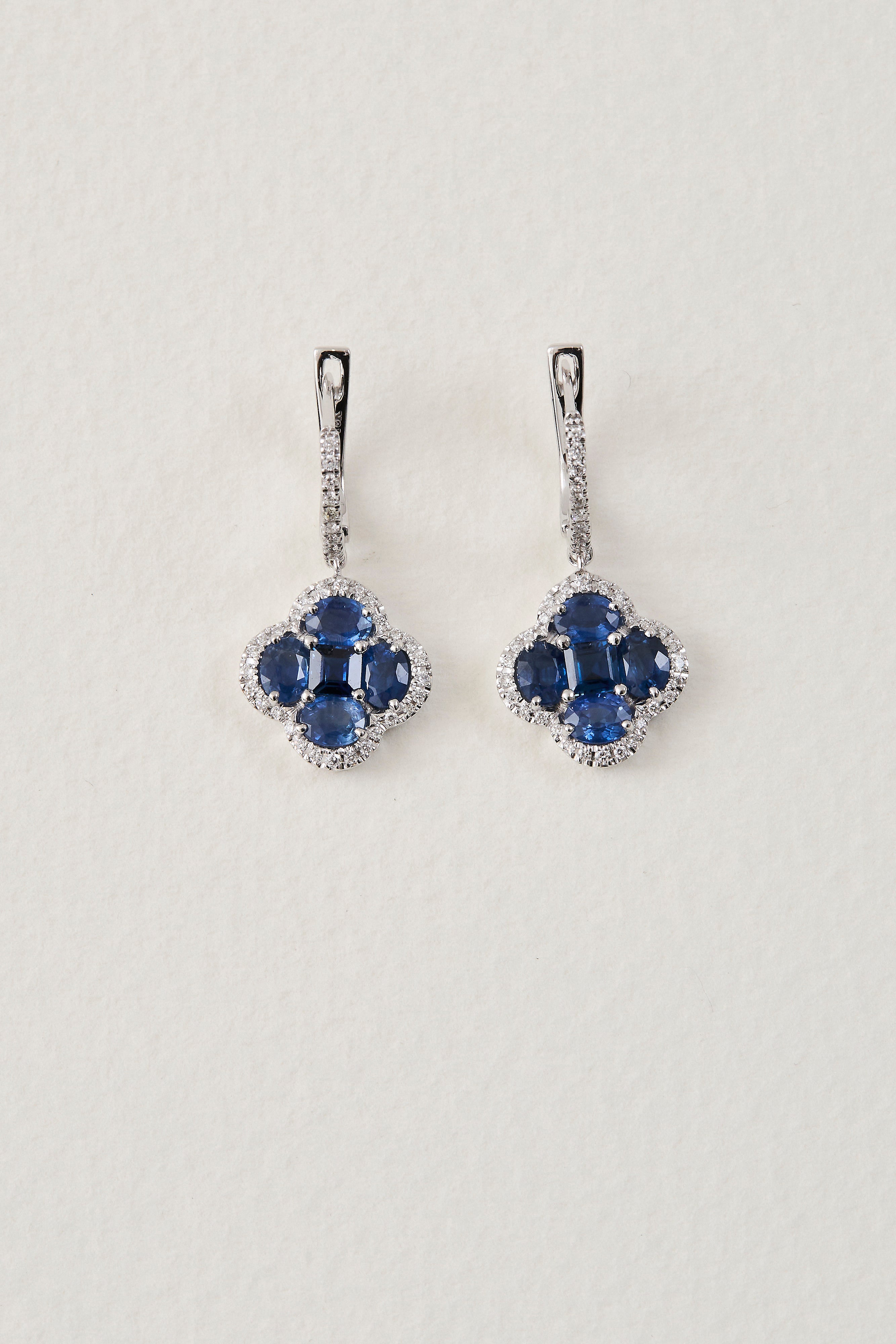 Sapphire Clover Earrings