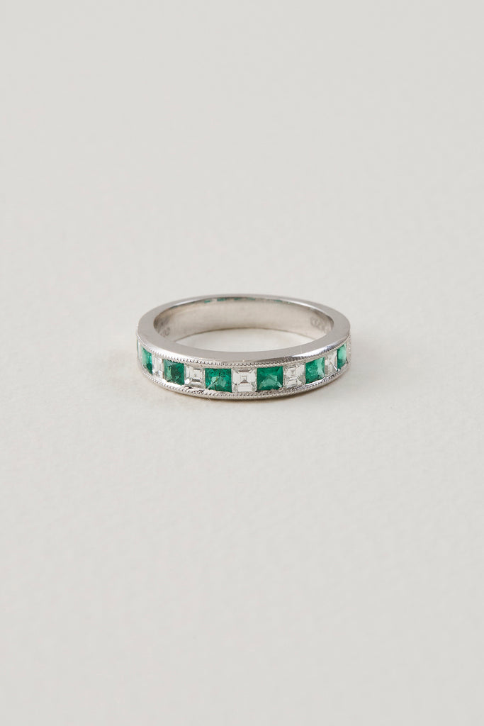 Emerald Half Eternity Band