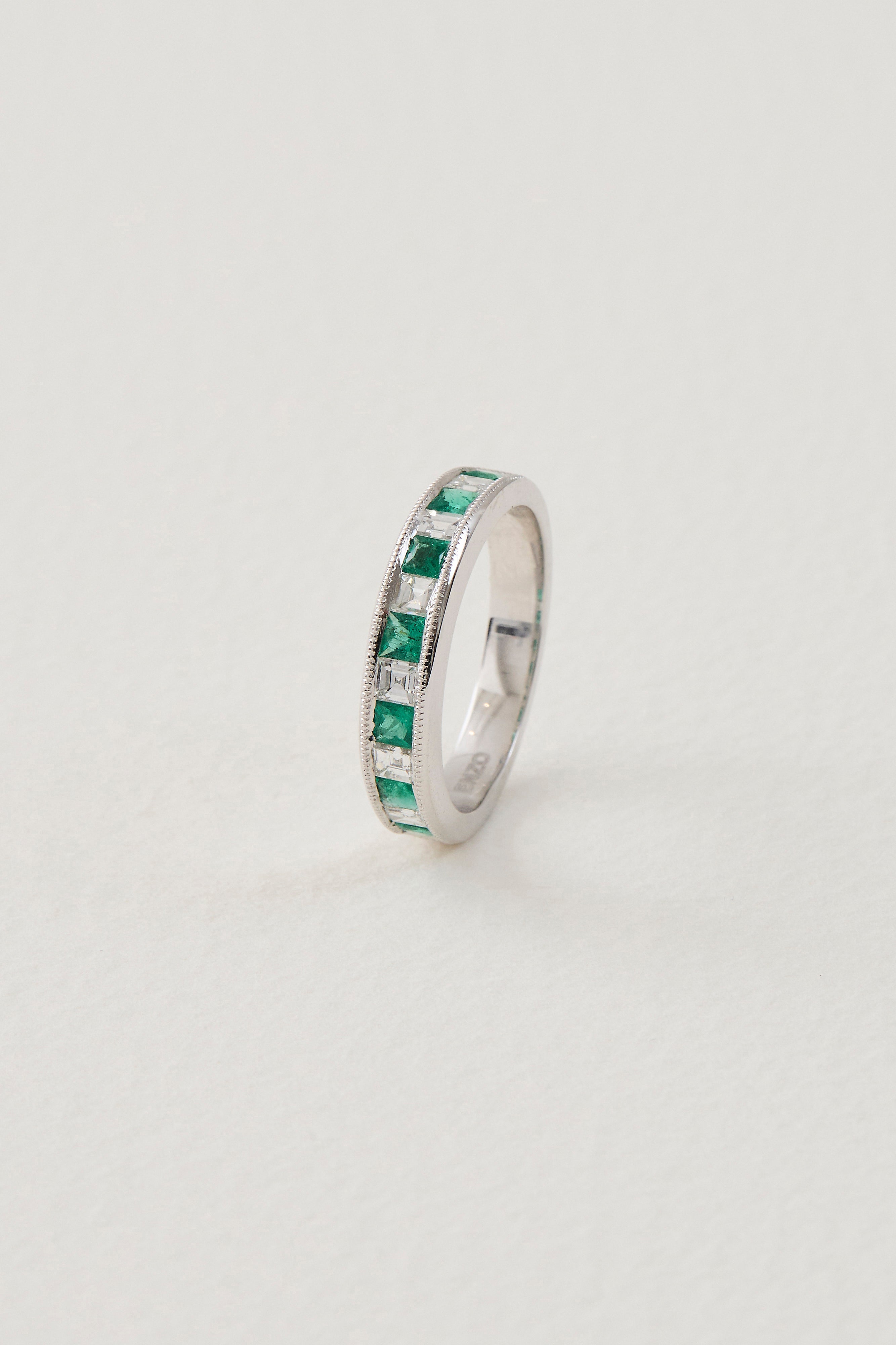 Emerald Half Eternity Band