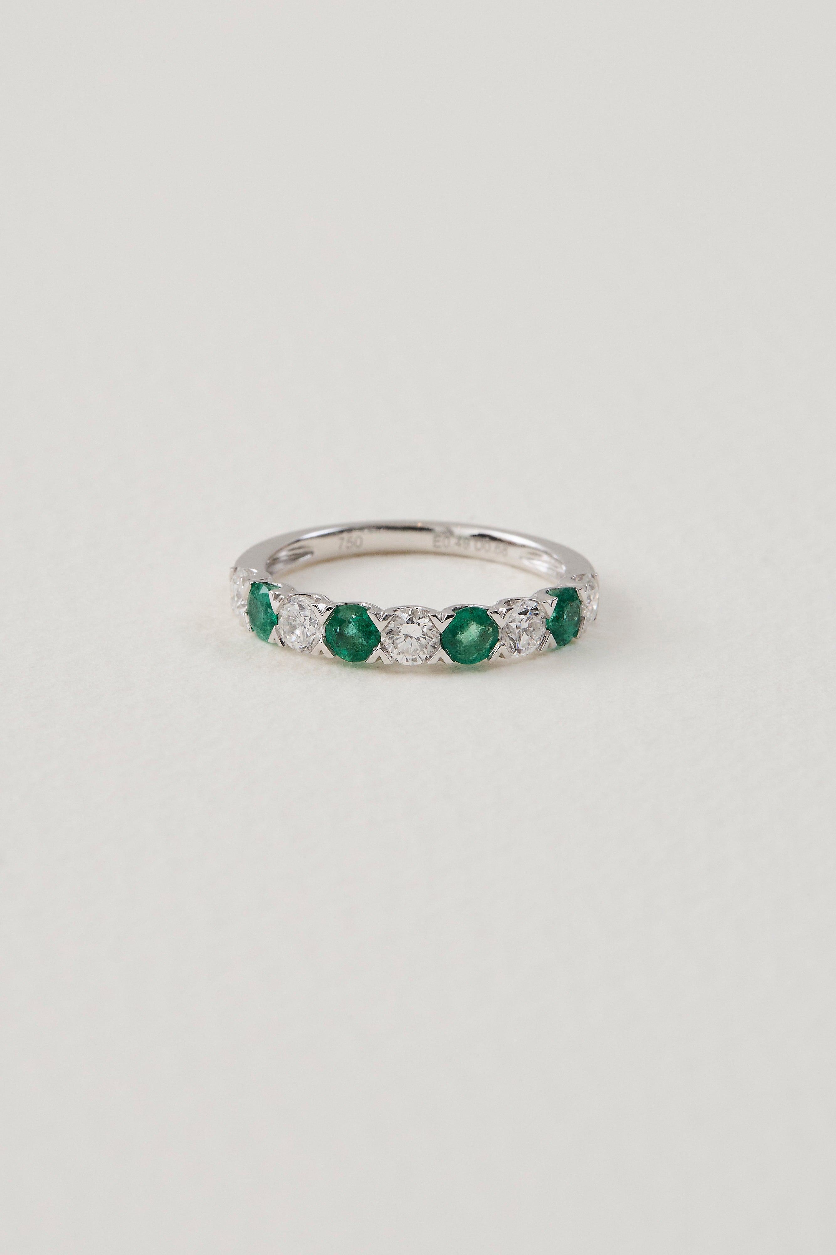 Emerald Half Eternity Band