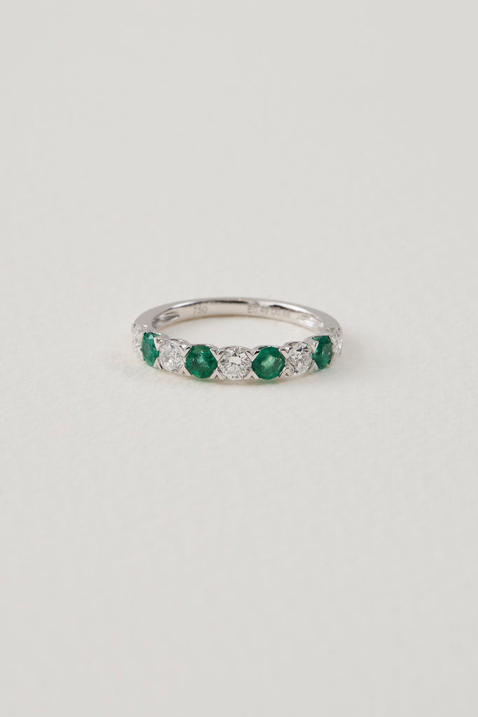 Emerald Half Eternity Band