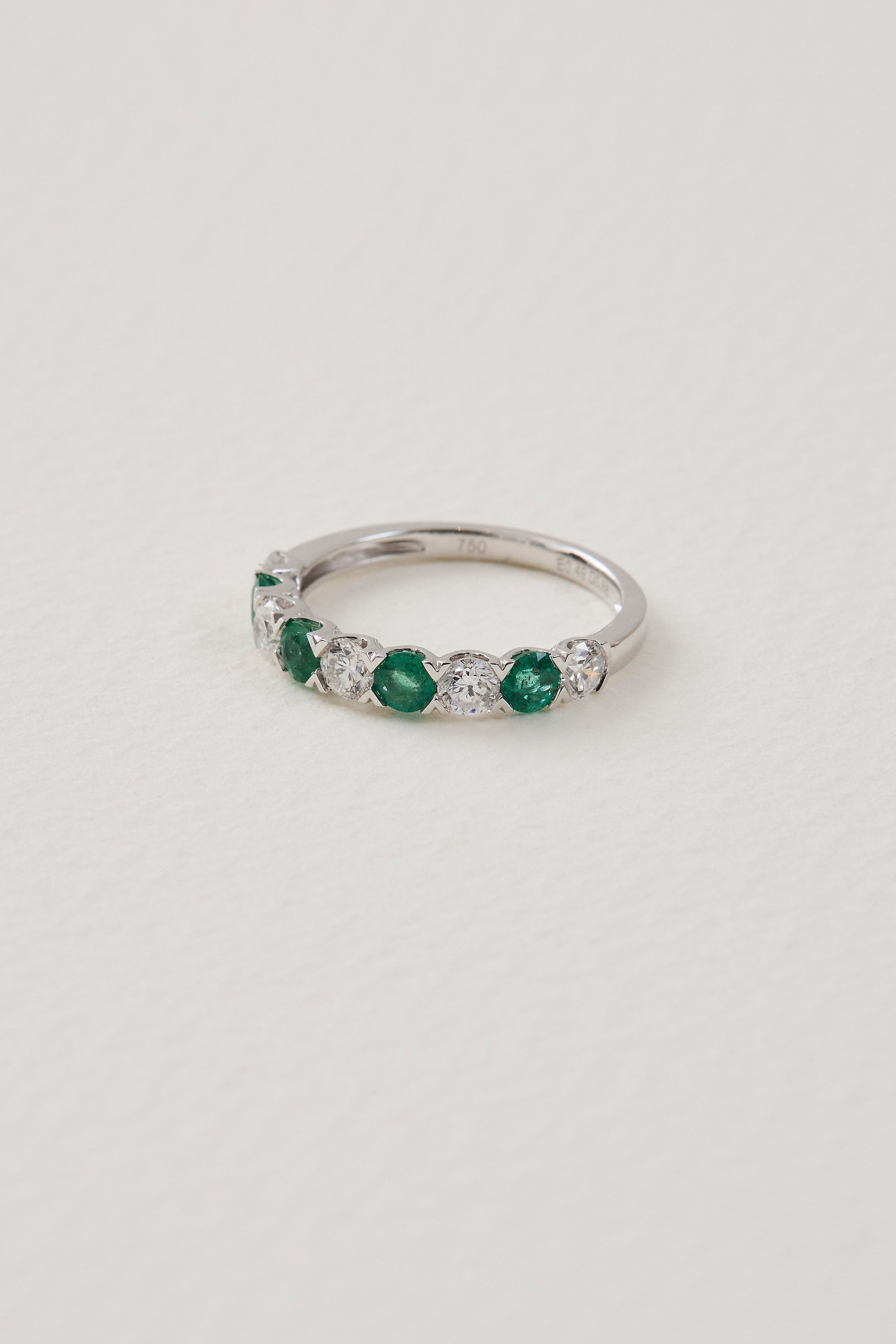 Emerald Half Eternity Band